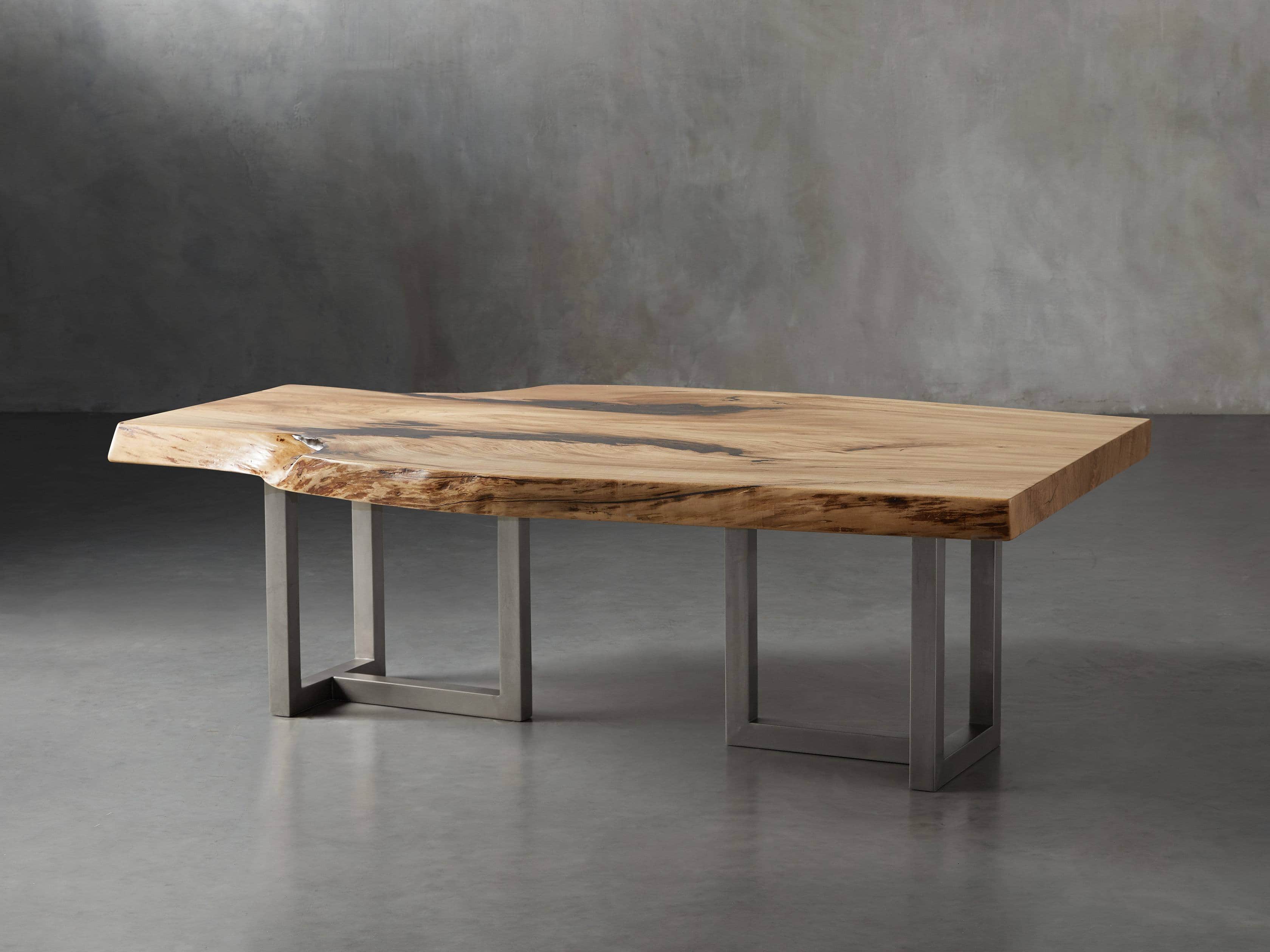 57" One of a Kind Elm Live Edge Coffee Table with Pewter Bass, slide 2 of 7