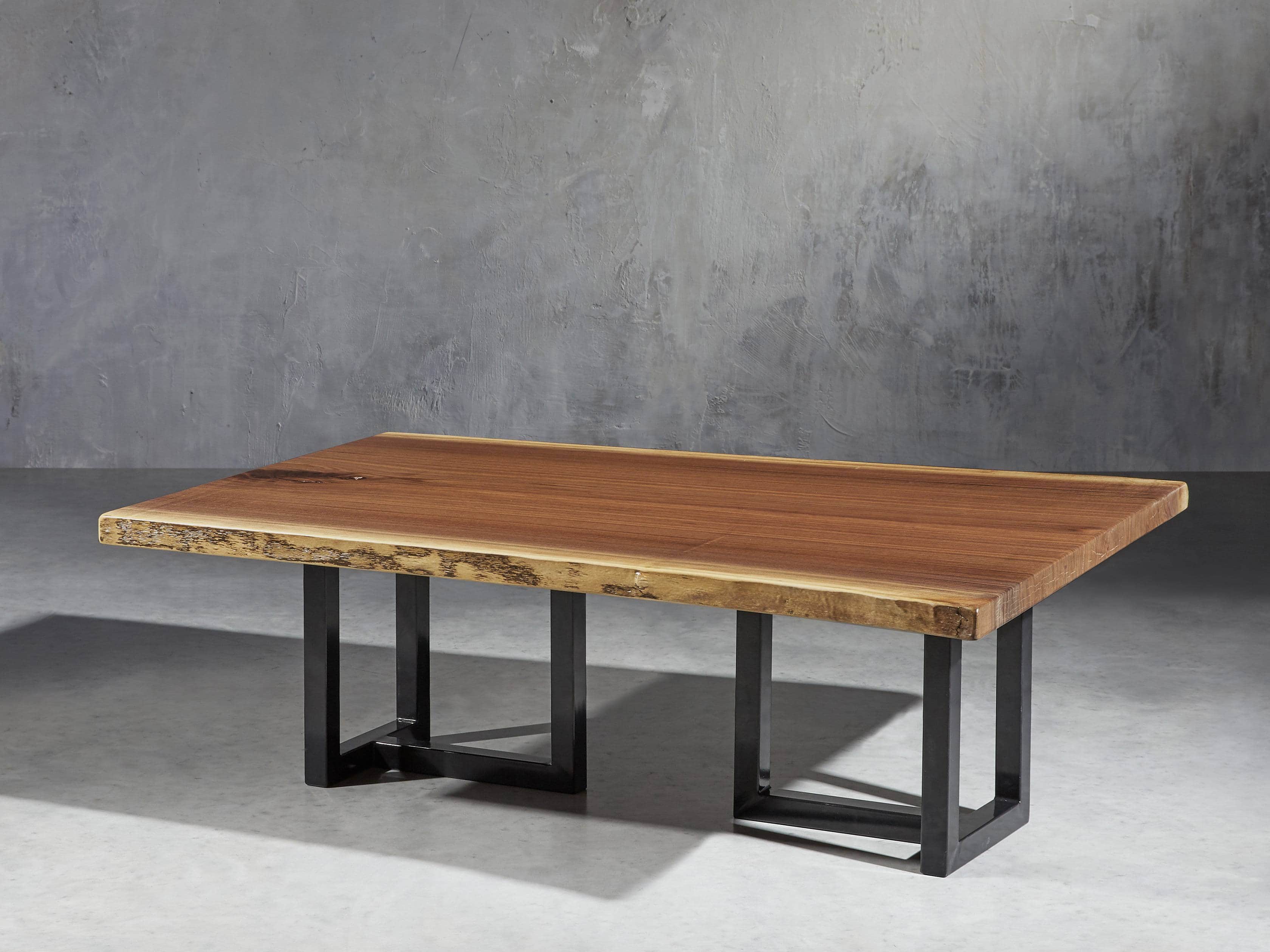 50 One Of A Kind Walnut Live Edge Coffee Table With Iron Base