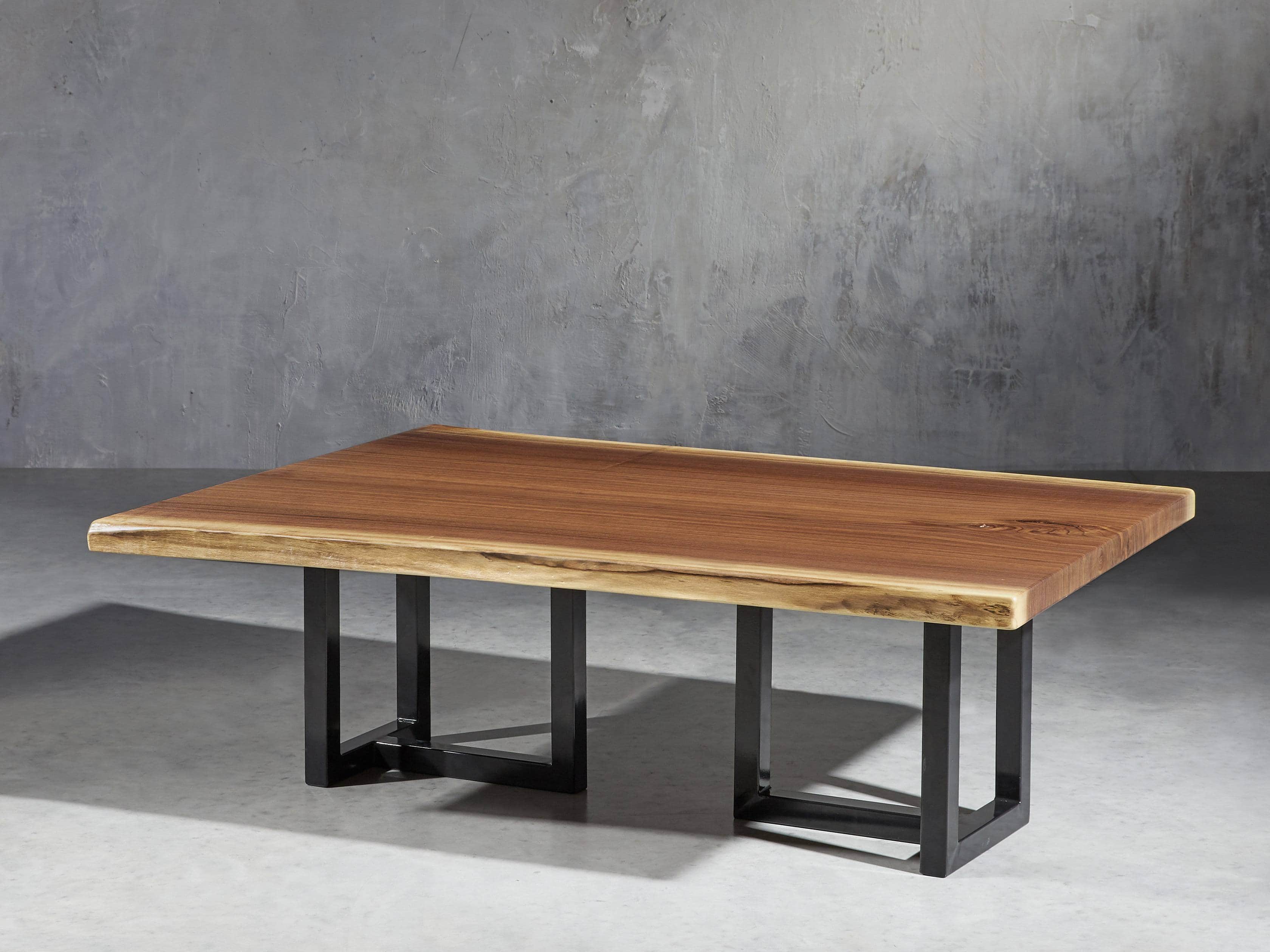 Walnut 50" Live Edge Iron Coffee Table