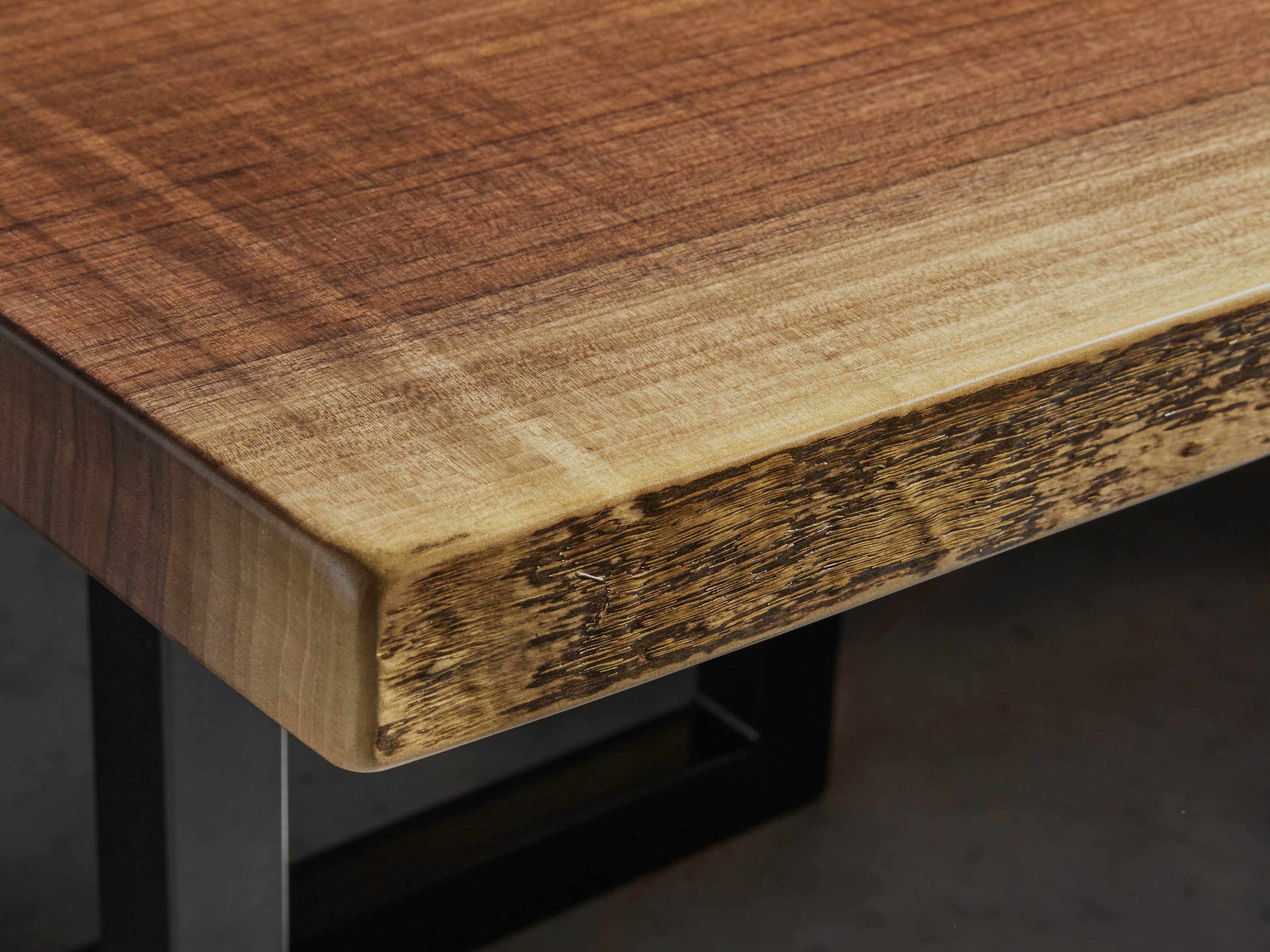 Walnut 50" Live Edge Iron Coffee Table
