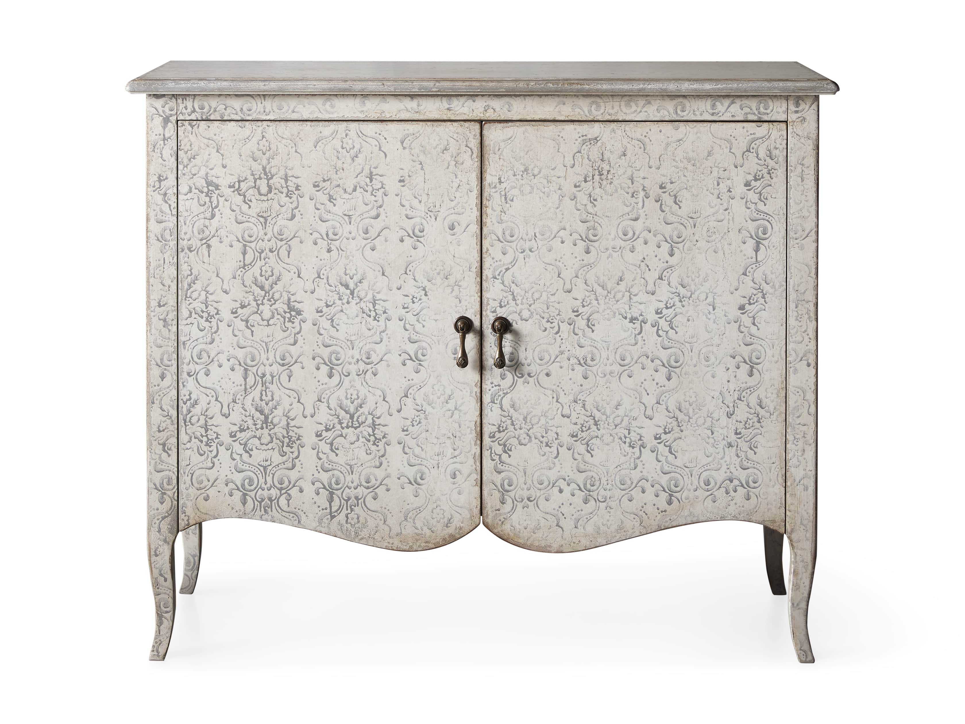 Amalfi 44.5" Modello Isabella 2 Door Chest in Bianco with Grigio, slide 5 of 5