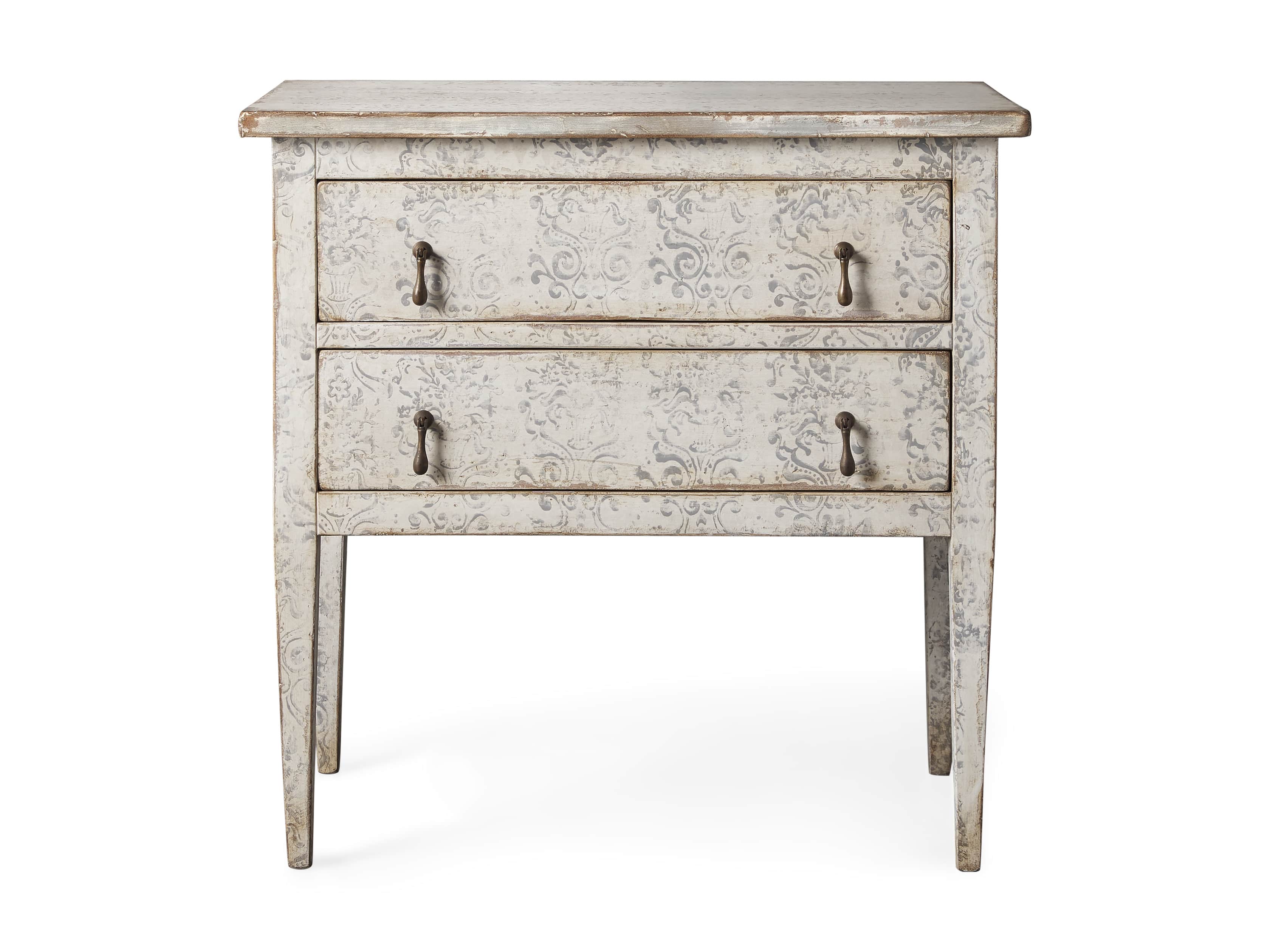 Amalfi 31.5" Small Two Chest Drawer in Bianco with Grigio, slide 4 of 5