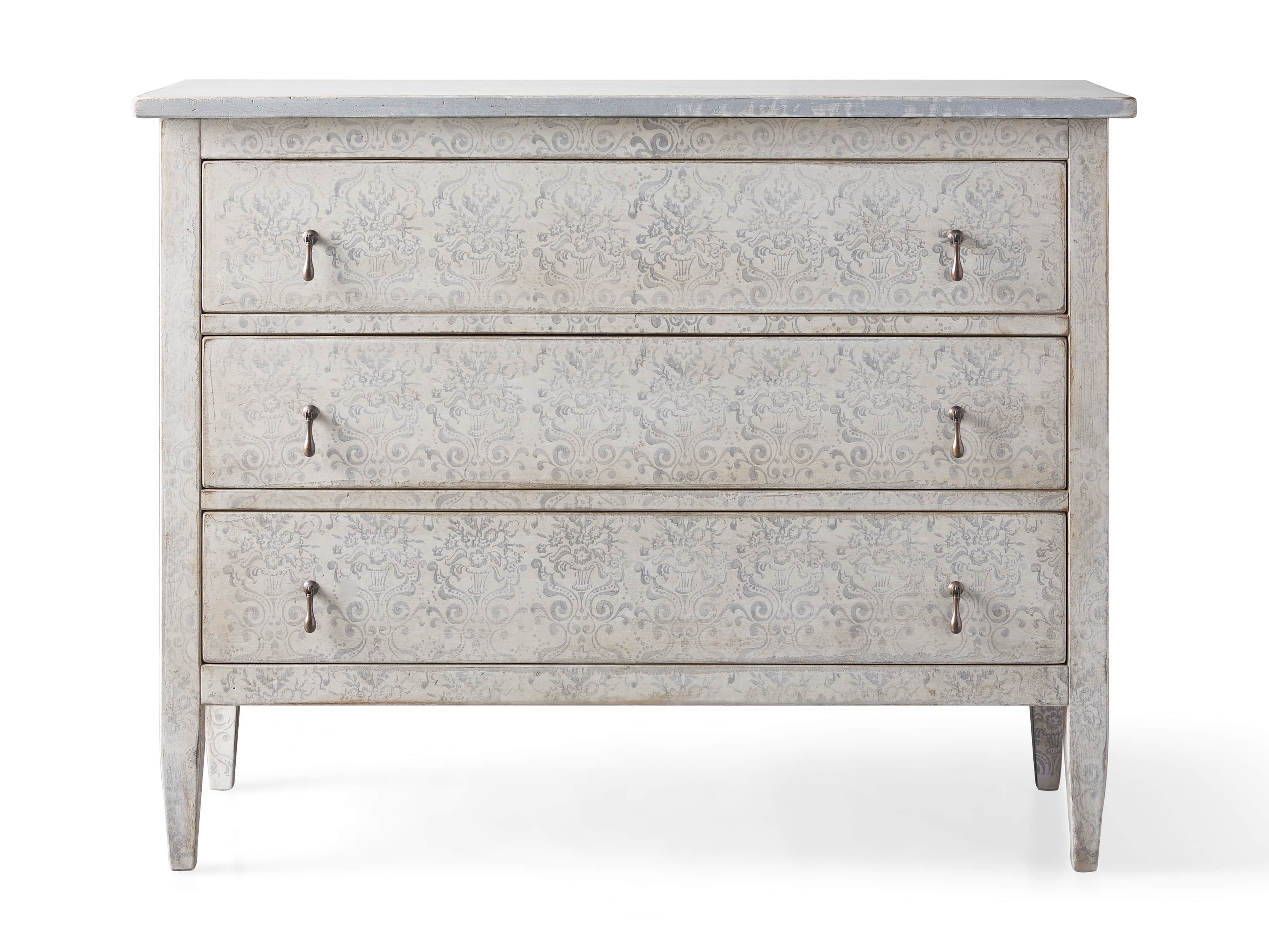 Amalfi 50" Three Chest Drawer in Bianco with Grigio, slide 5 of 5