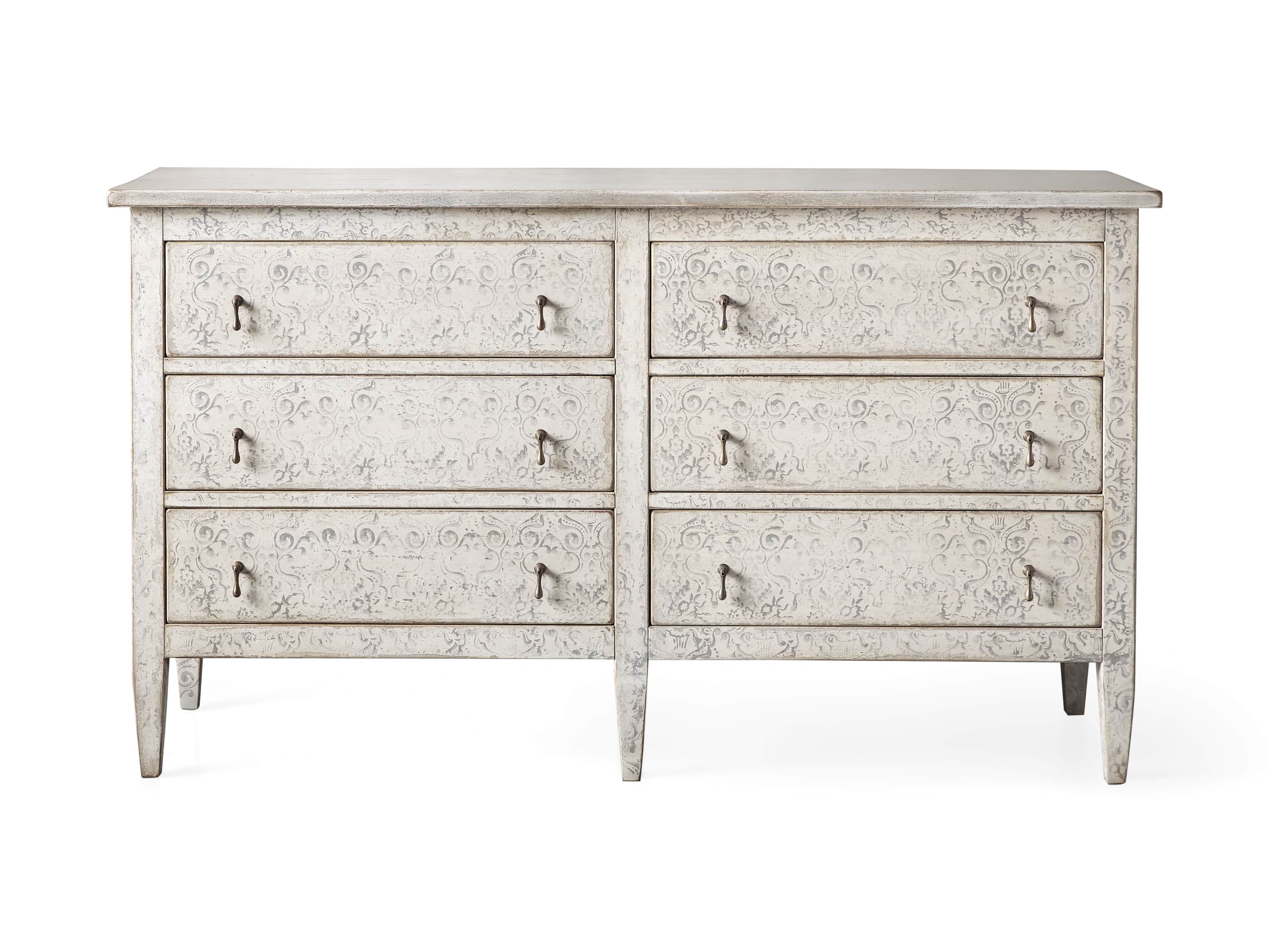 Amalfi 63" Six Chest Drawer in Bianco with Grigio, slide 5 of 5