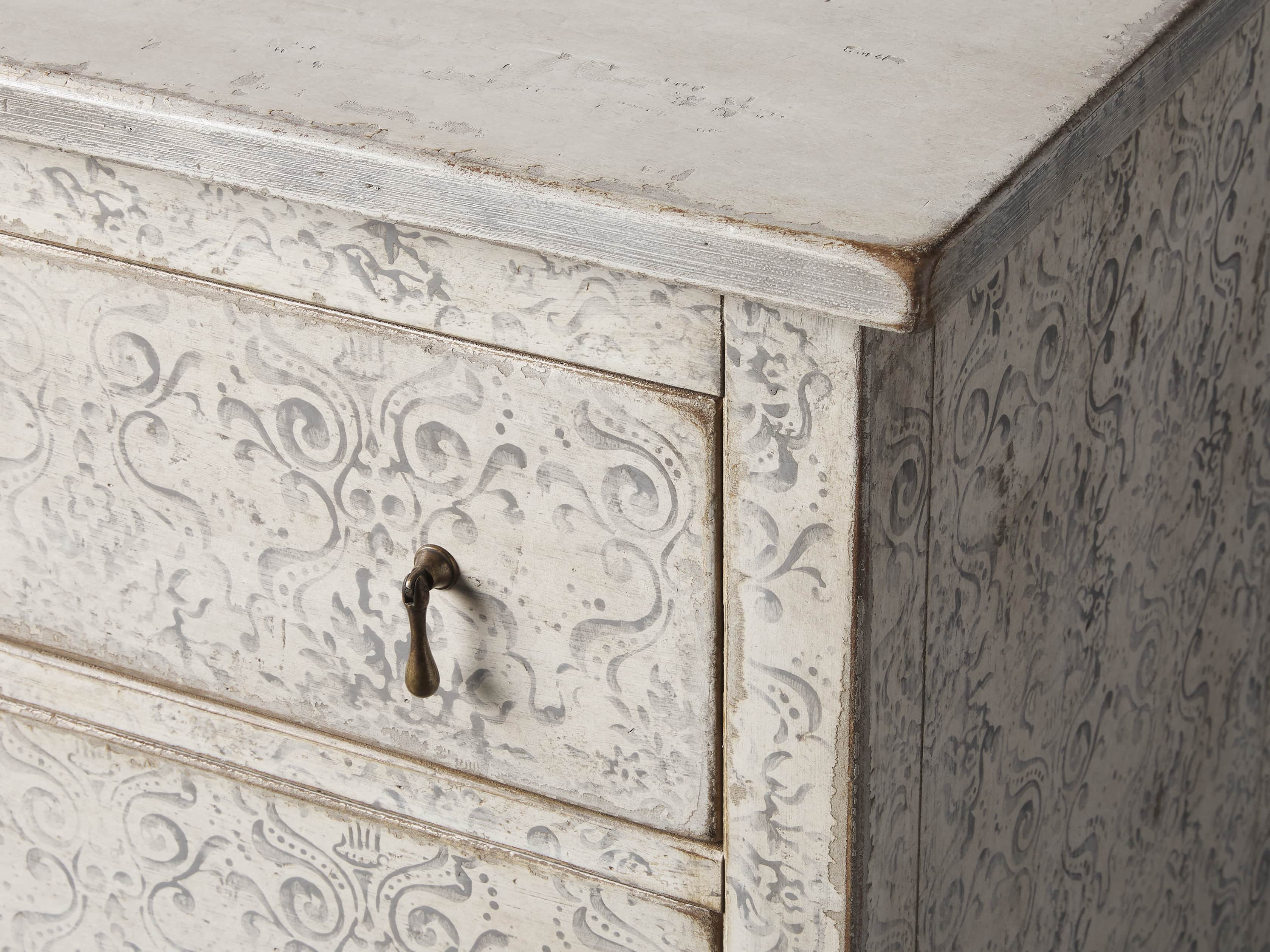Amalfi 63" Six Chest Drawer in Bianco with Grigio, slide 3 of 5