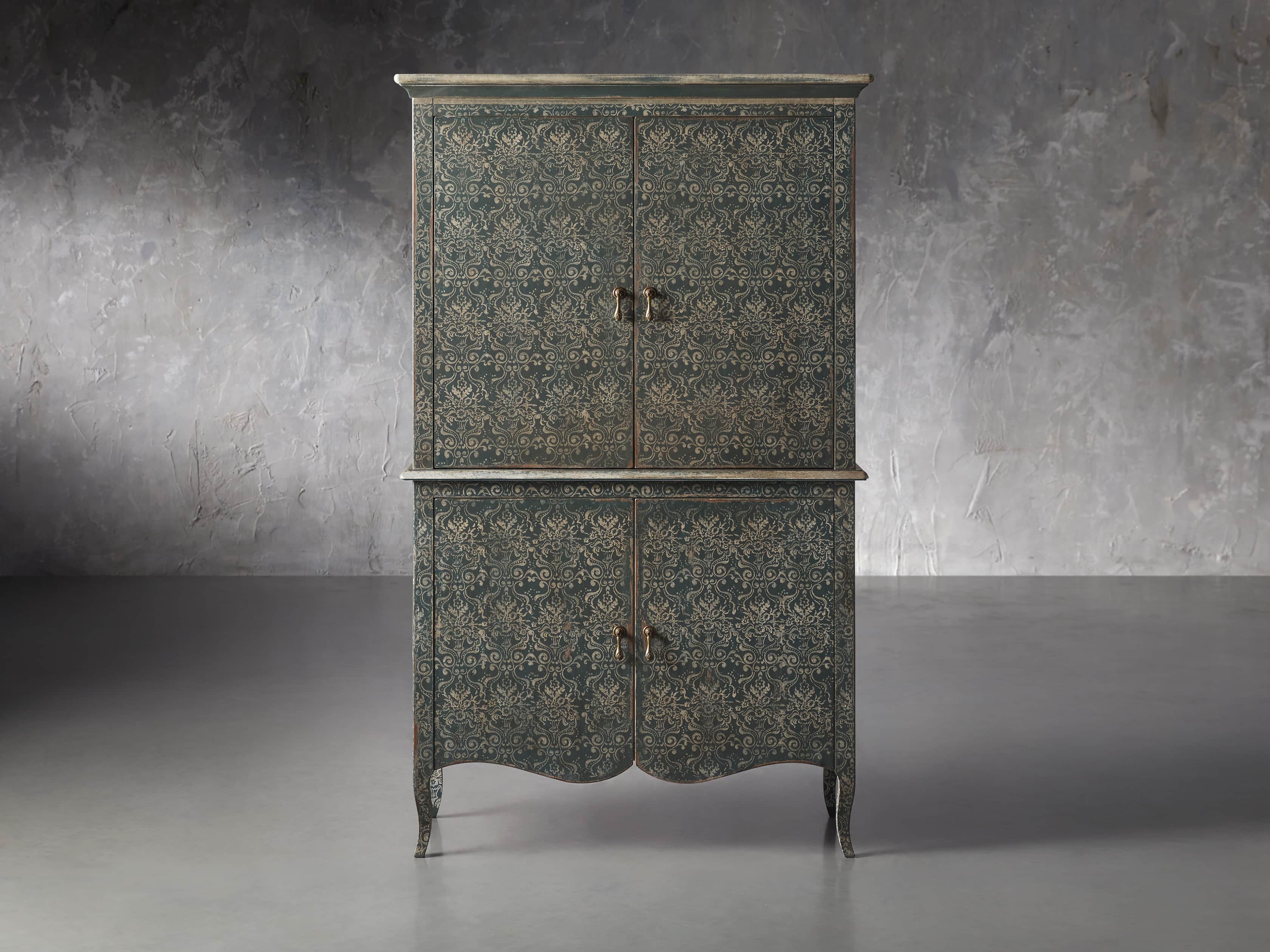 Amalfi 44.5" Modello Isabella 4 Door Chest in Blue Grigio, slide 1 of 5