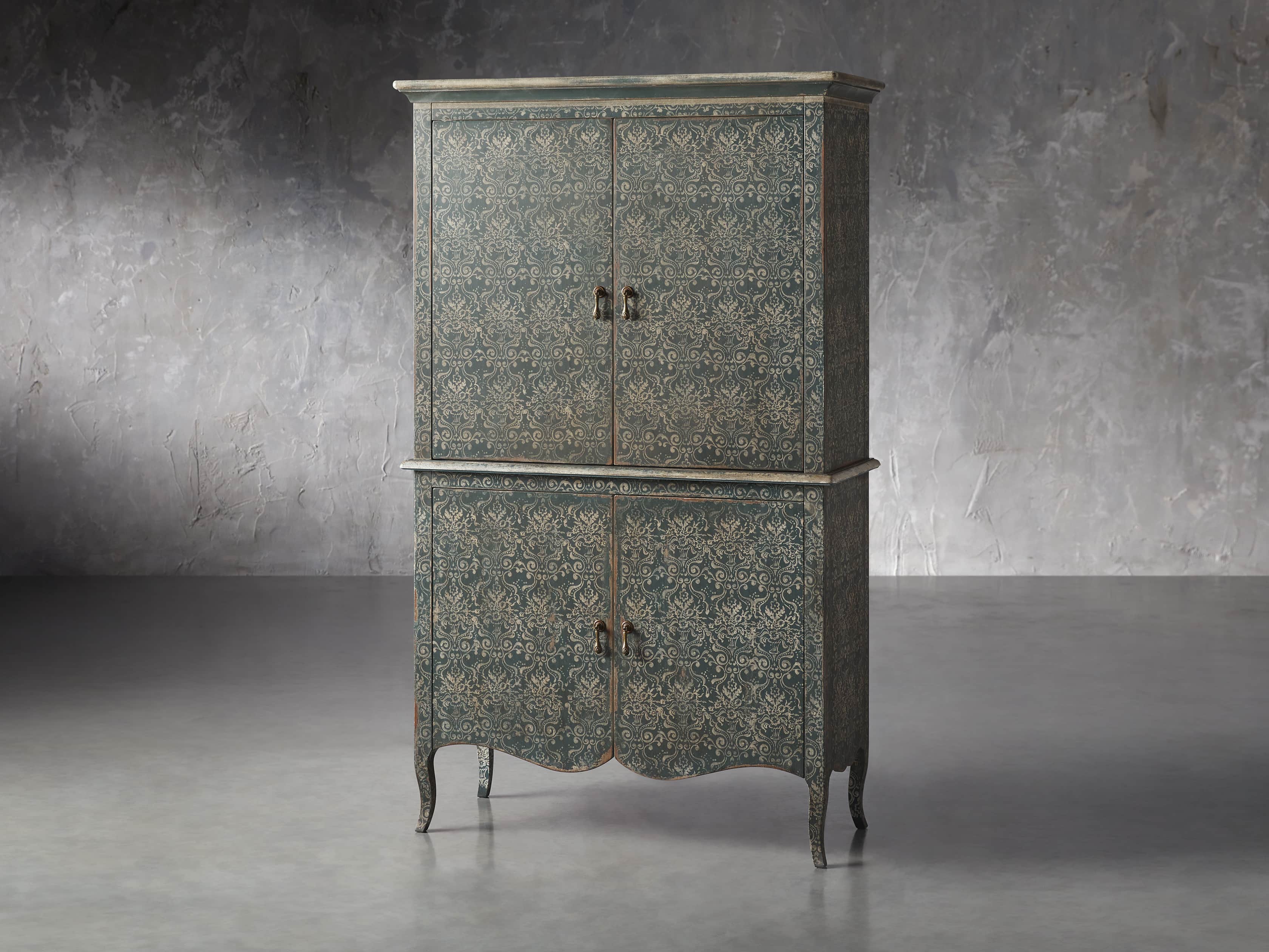 Amalfi 44.5" Modello Isabella 4 Door Chest in Blue Grigio, slide 2 of 5