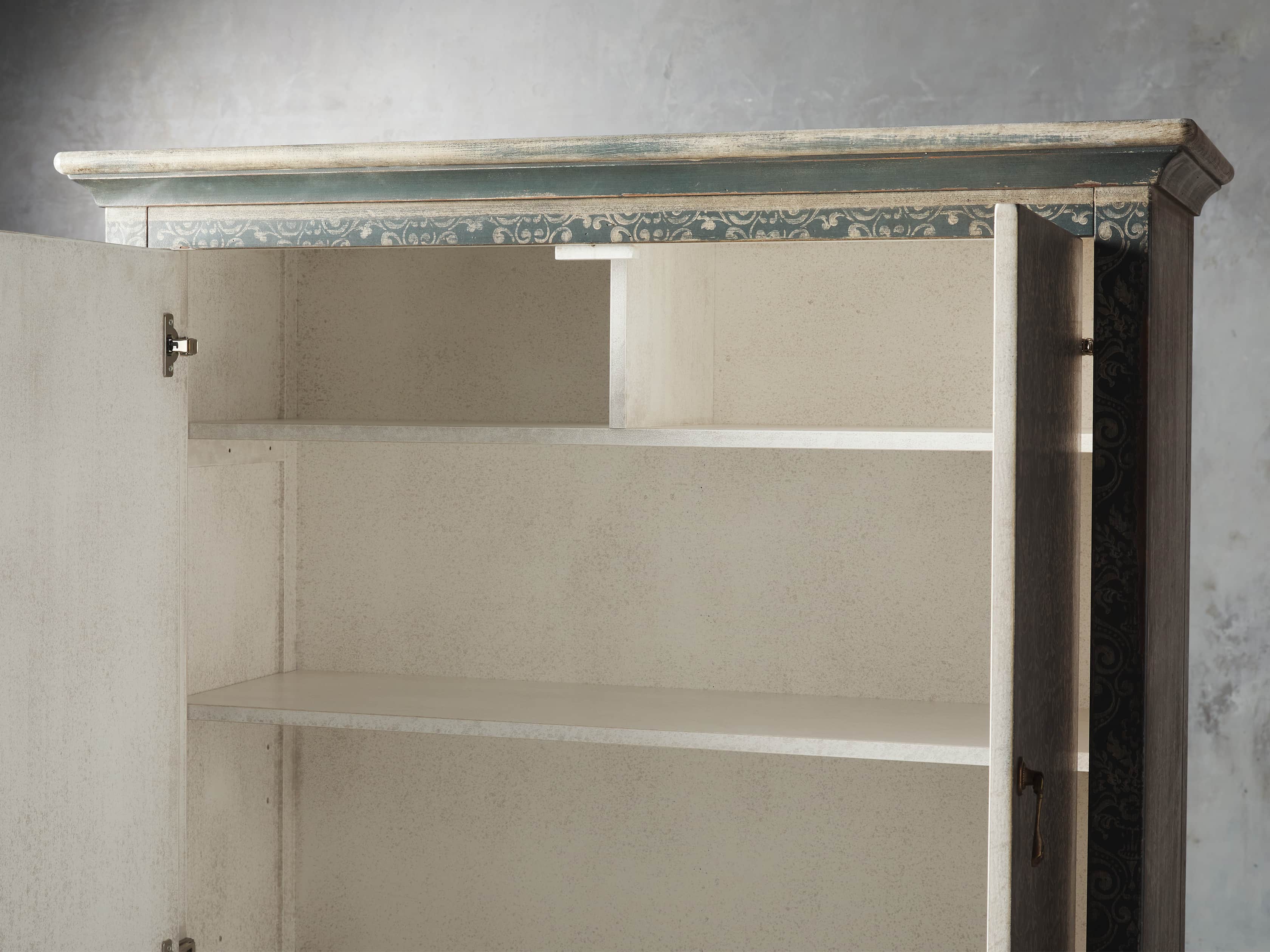 Amalfi 44.5" Modello Isabella 4 Door Chest in Blue Grigio, slide 4 of 5