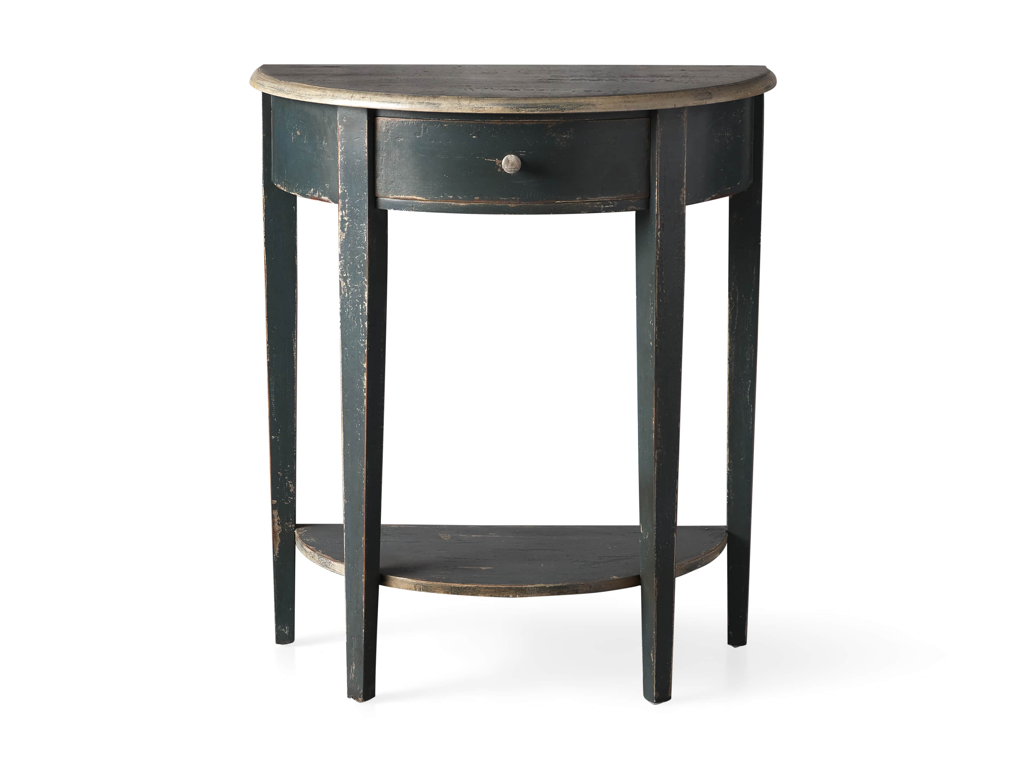 Amalfi 24.5" Demilune Side Table in Blue Grigio, slide 3 of 3