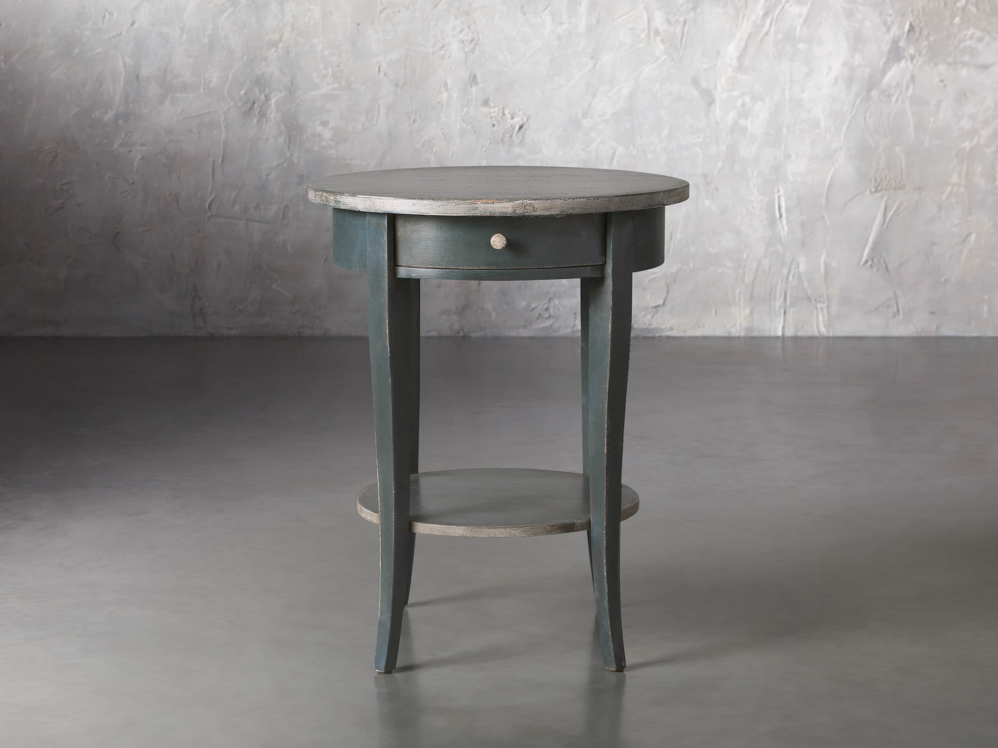 Amalfi 20" Round Side Table in Blue Grigio, slide 1 of 5