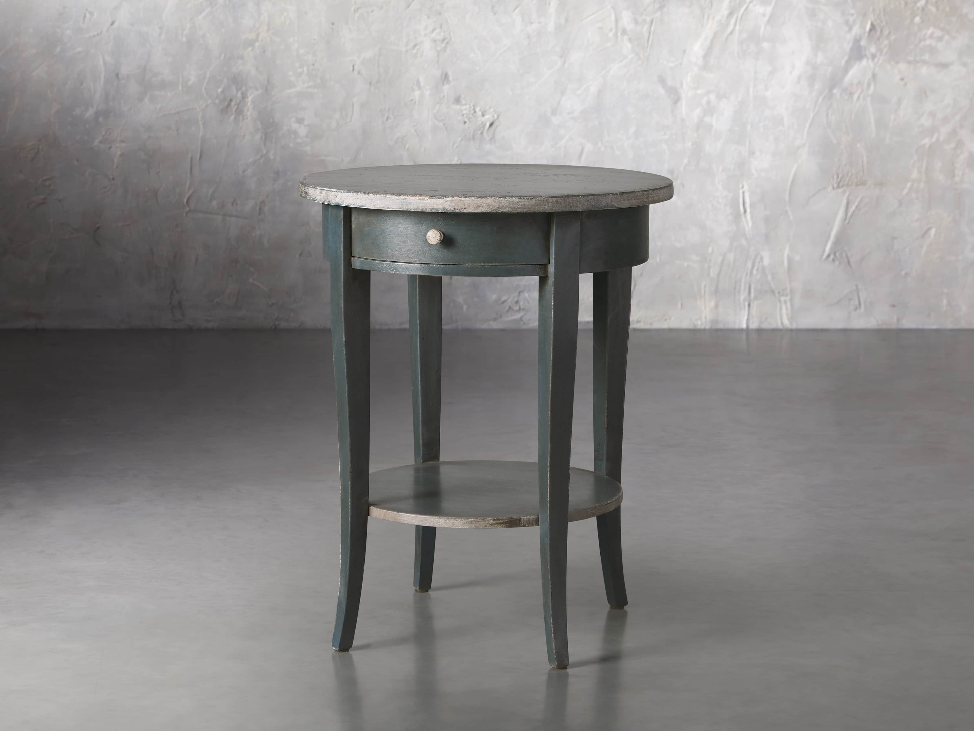 Amalfi 20" Round Side Table in Blue Grigio, slide 2 of 5