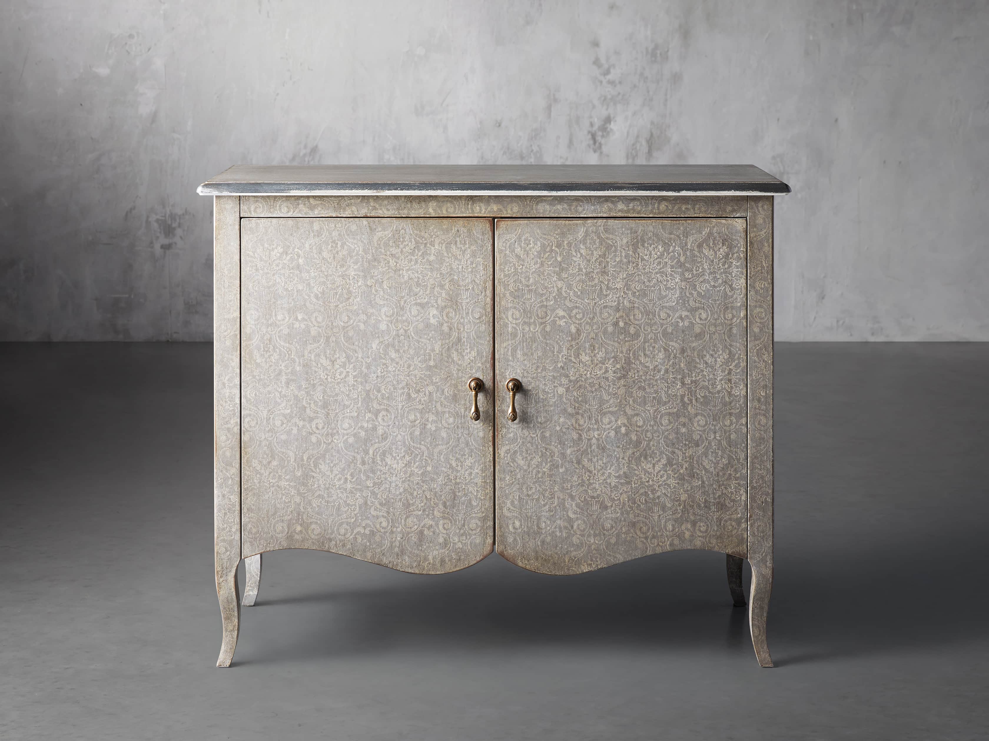 Amalfi 44.5" Modello Isabella 2 Door Chest in Dolphine Grey with Bianco, slide 1 of 4
