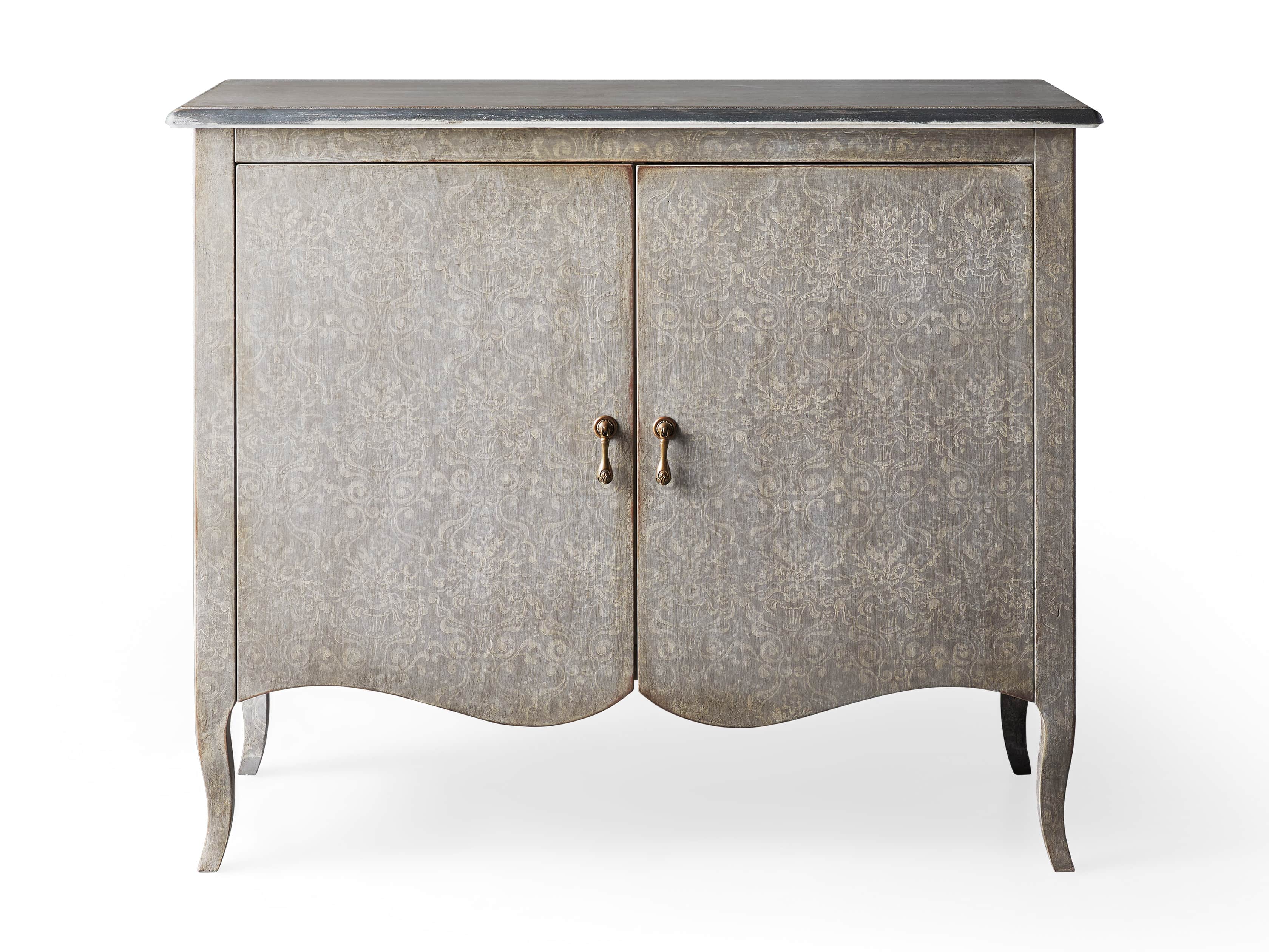 Amalfi 44.5" Modello Isabella 2 Door Chest in Dolphine Grey with Bianco, slide 4 of 4