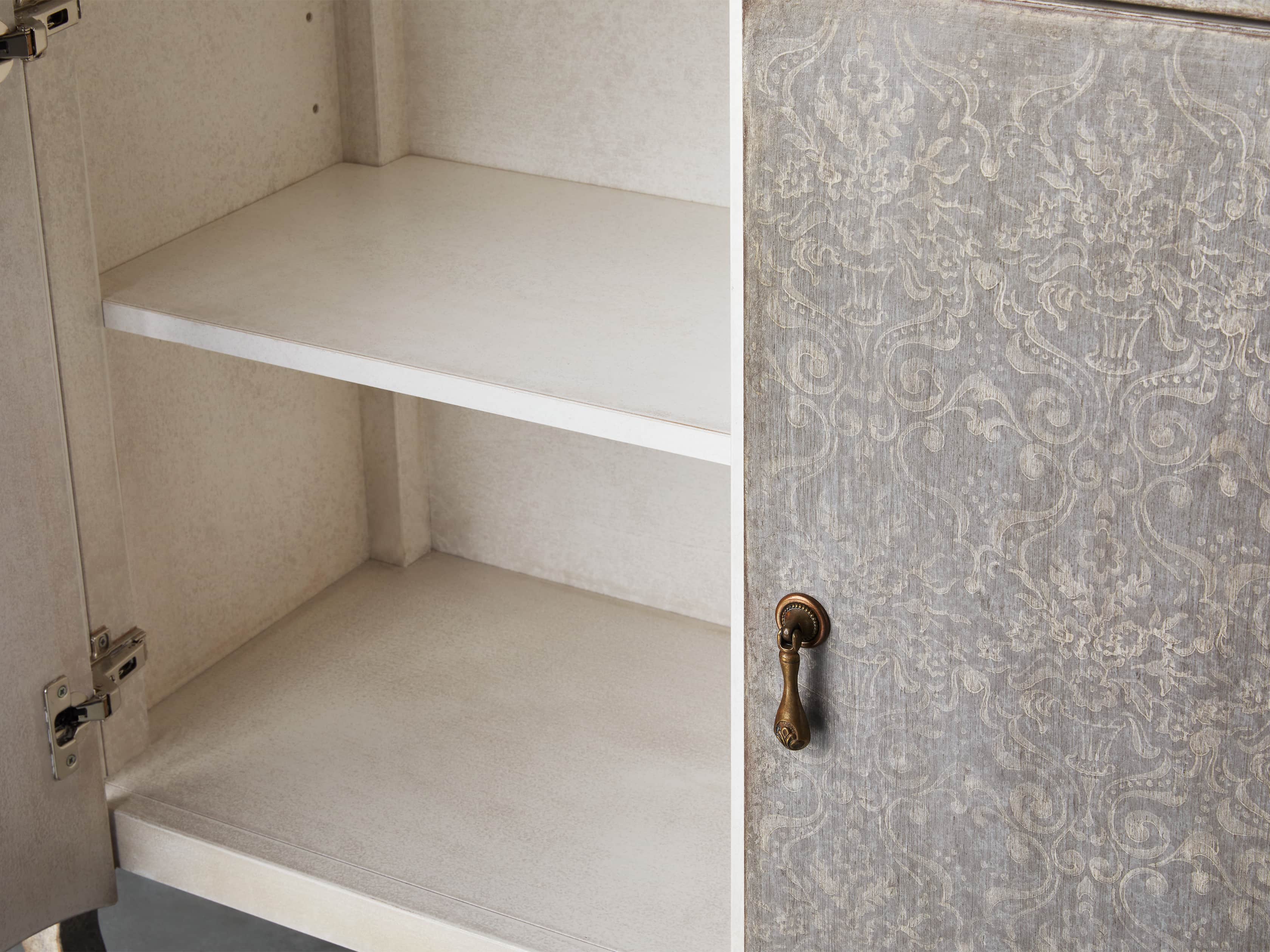 Amalfi 44.5" Modello Isabella 2 Door Chest in Dolphine Grey with Bianco, slide 2 of 4