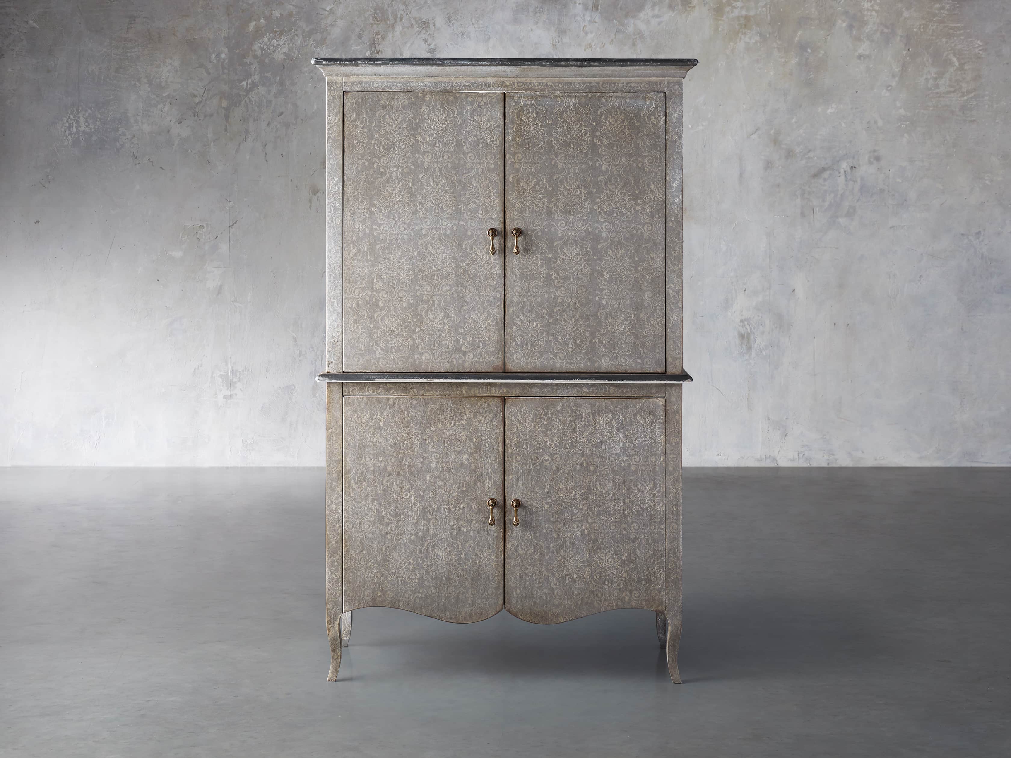 Amalfi 44.5" Modello Isabella 4 Door Chest in Dolphine Grey, slide 1 of 5