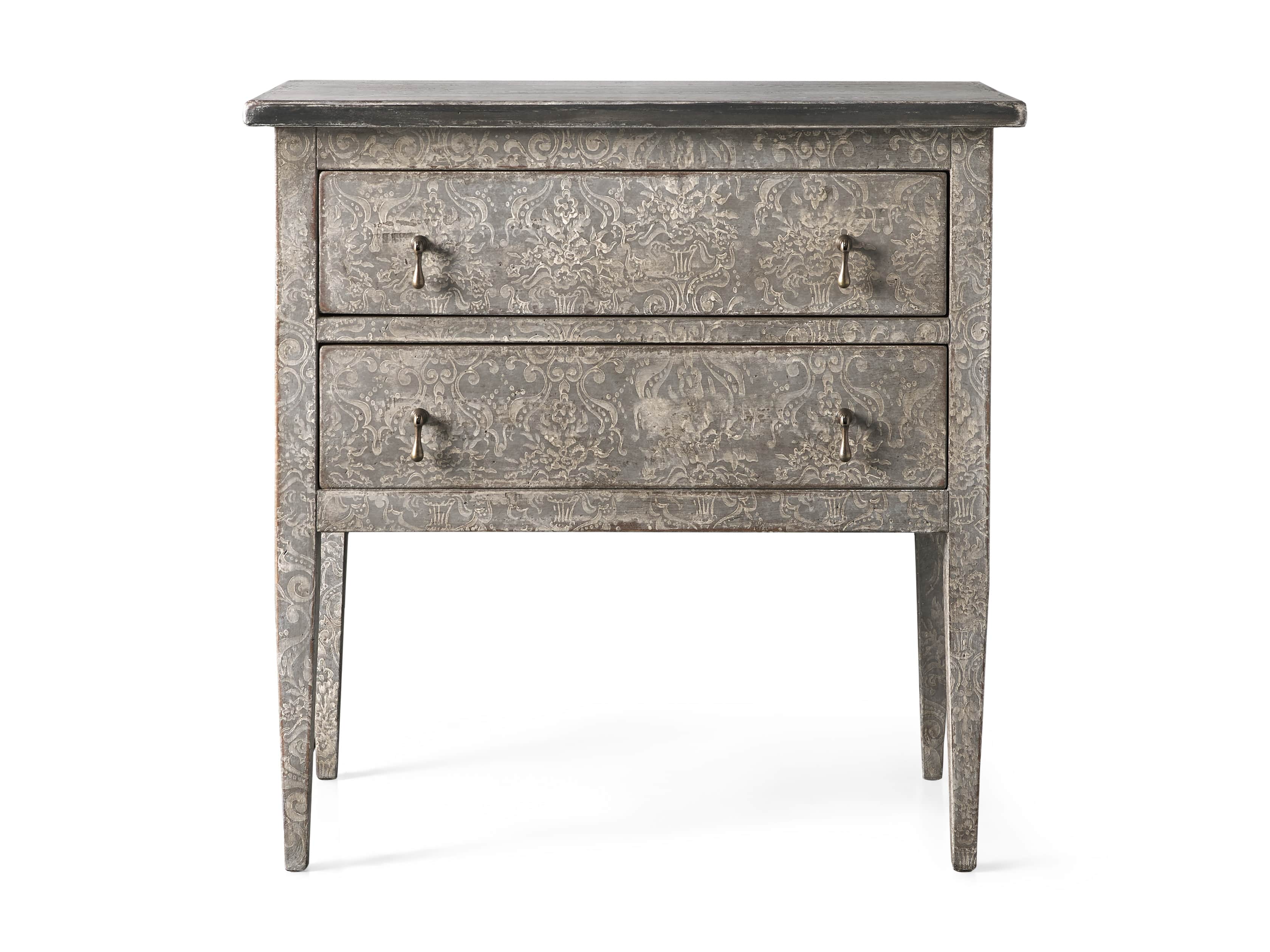 Amalfi 31.5" Small Two Chest Drawer in Dolphine Grey with Bianco, slide 5 of 5