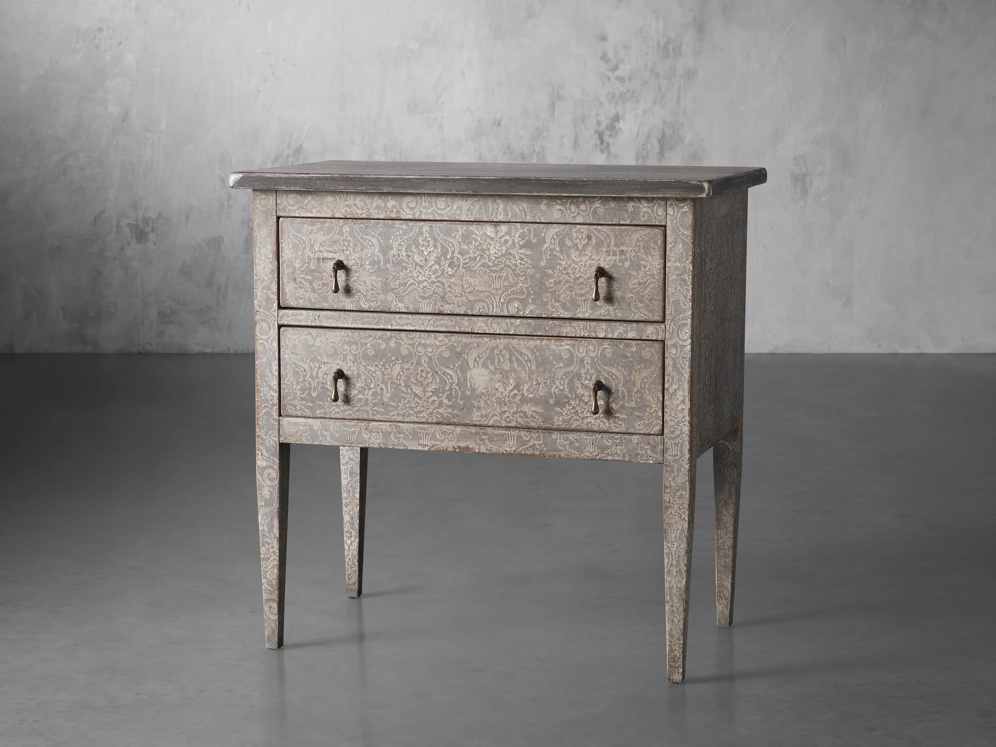 Amalfi 31.5" Small Two Chest Drawer in Dolphine Grey with Bianco, slide 2 of 5
