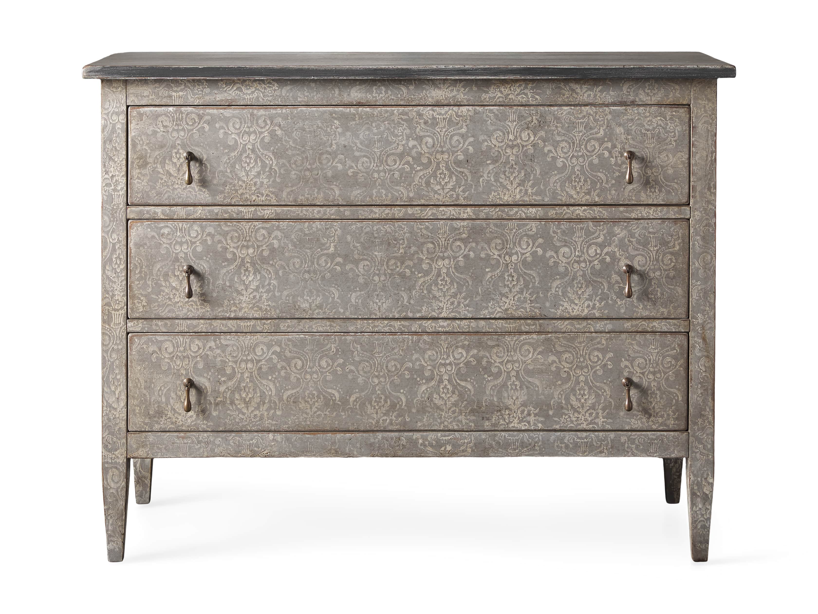 Amalfi 31.5" Three Chest Drawer in Dolphine Grey with Bianco, slide 6 of 6