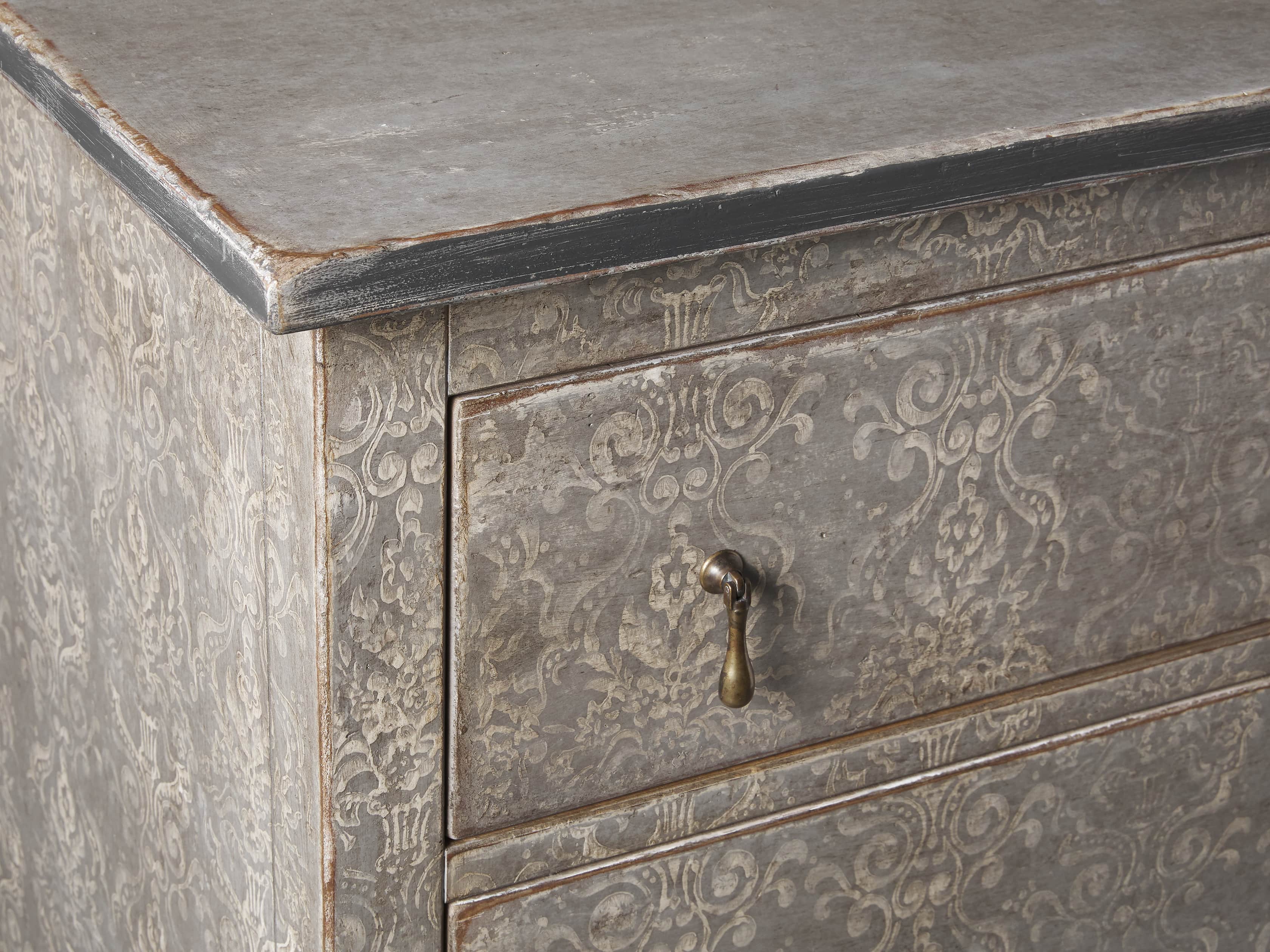 Amalfi 31.5" Three Chest Drawer in Dolphine Grey with Bianco, slide 3 of 6