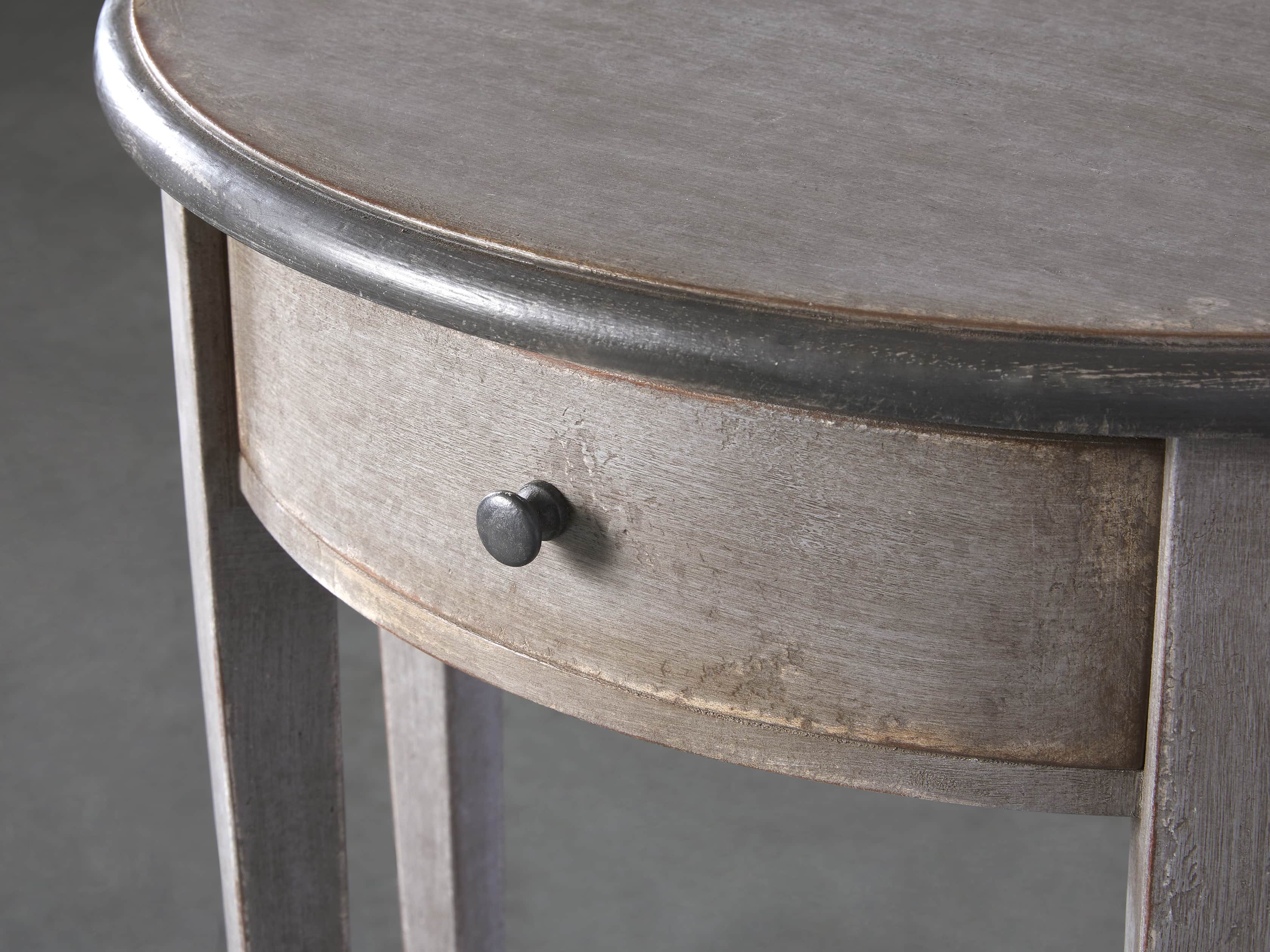 Amalfi 24.5" Demilune Side Table in Dolphine Grey, slide 3 of 5