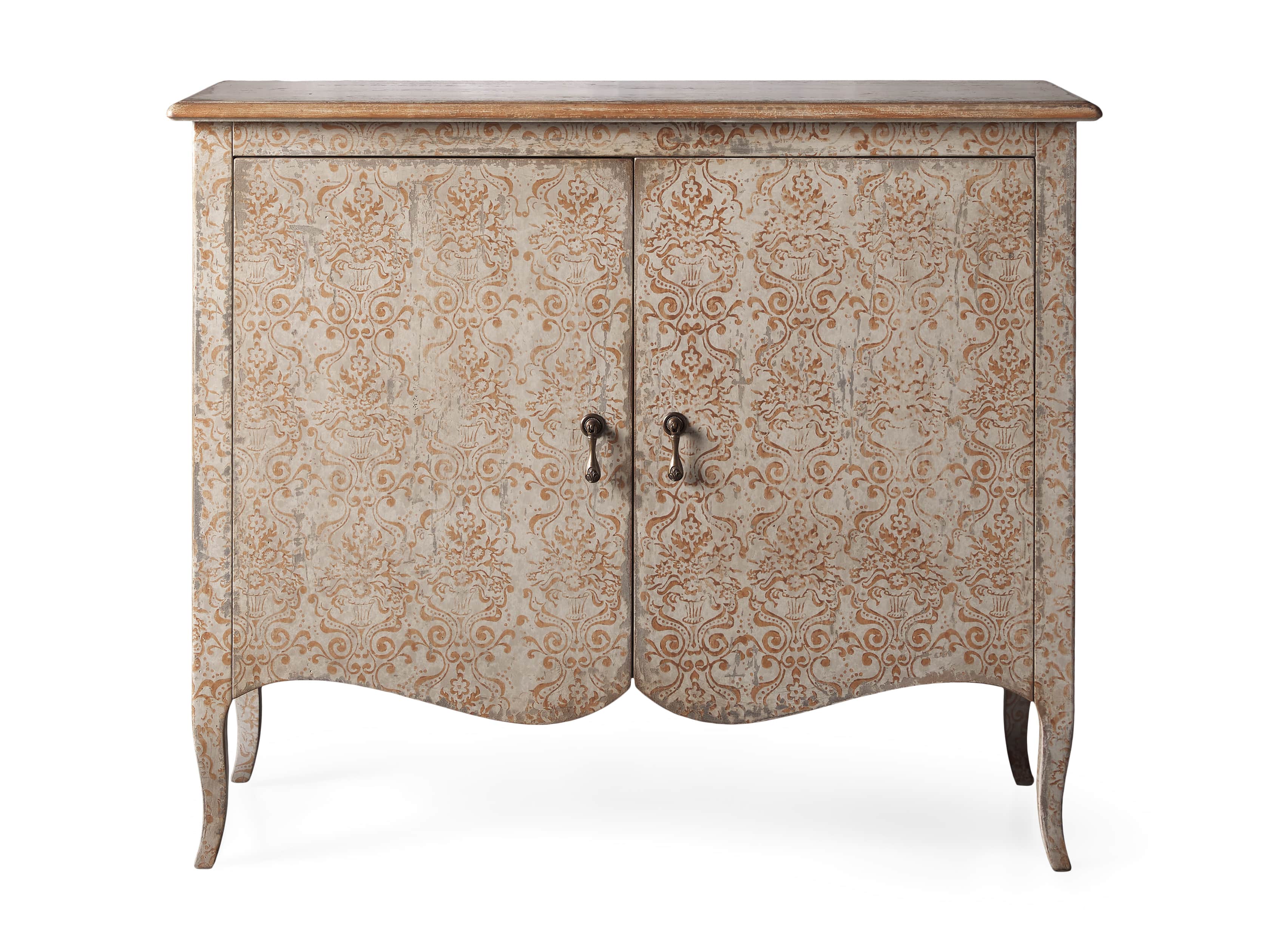 Amalfi 44.5" Modello Isabella 2 Door Chest in Ivory with Terracotta, slide 5 of 5