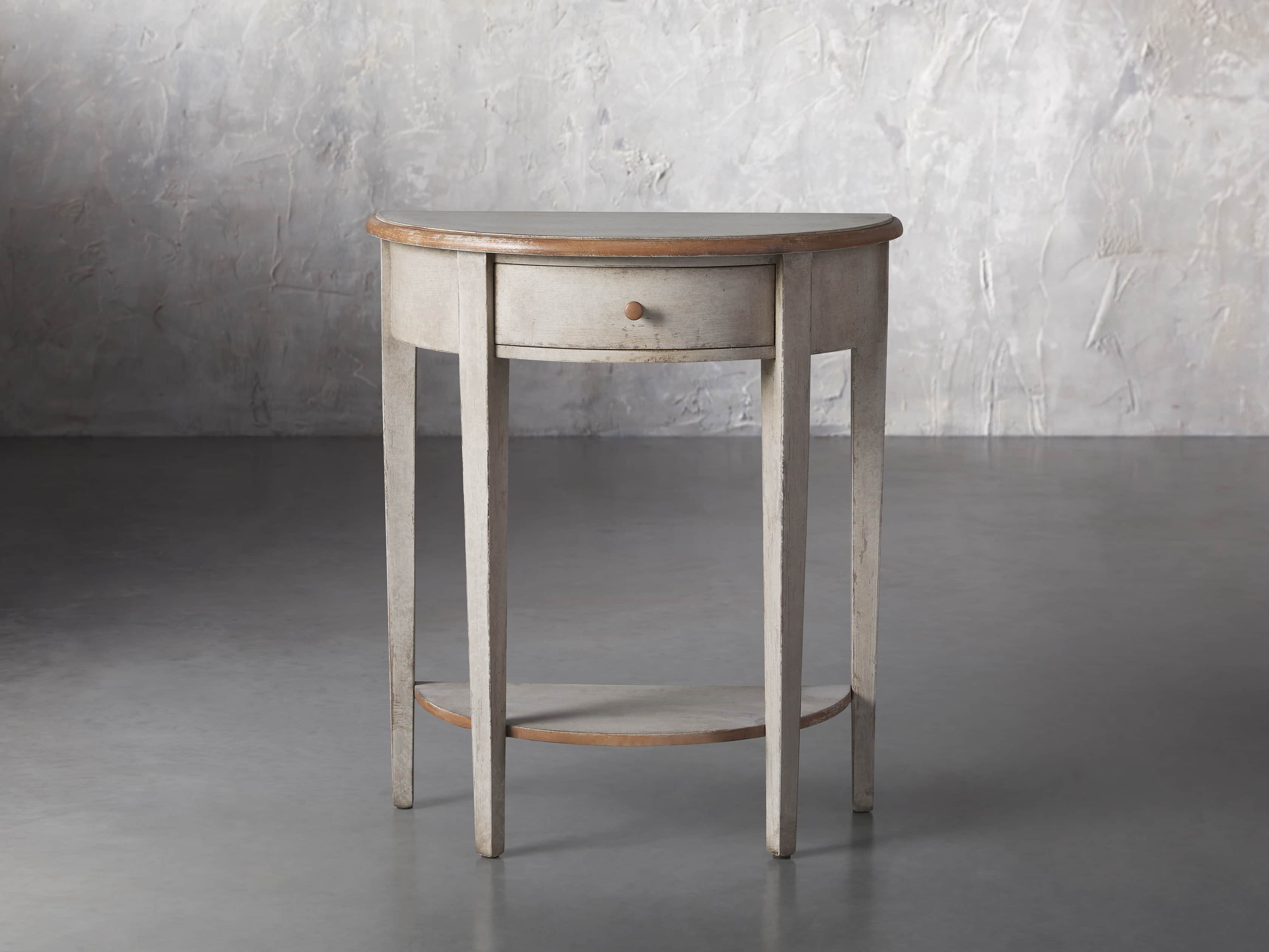 Amalfi 24.5" Demilune Side Table in Terracotta, slide 1 of 5