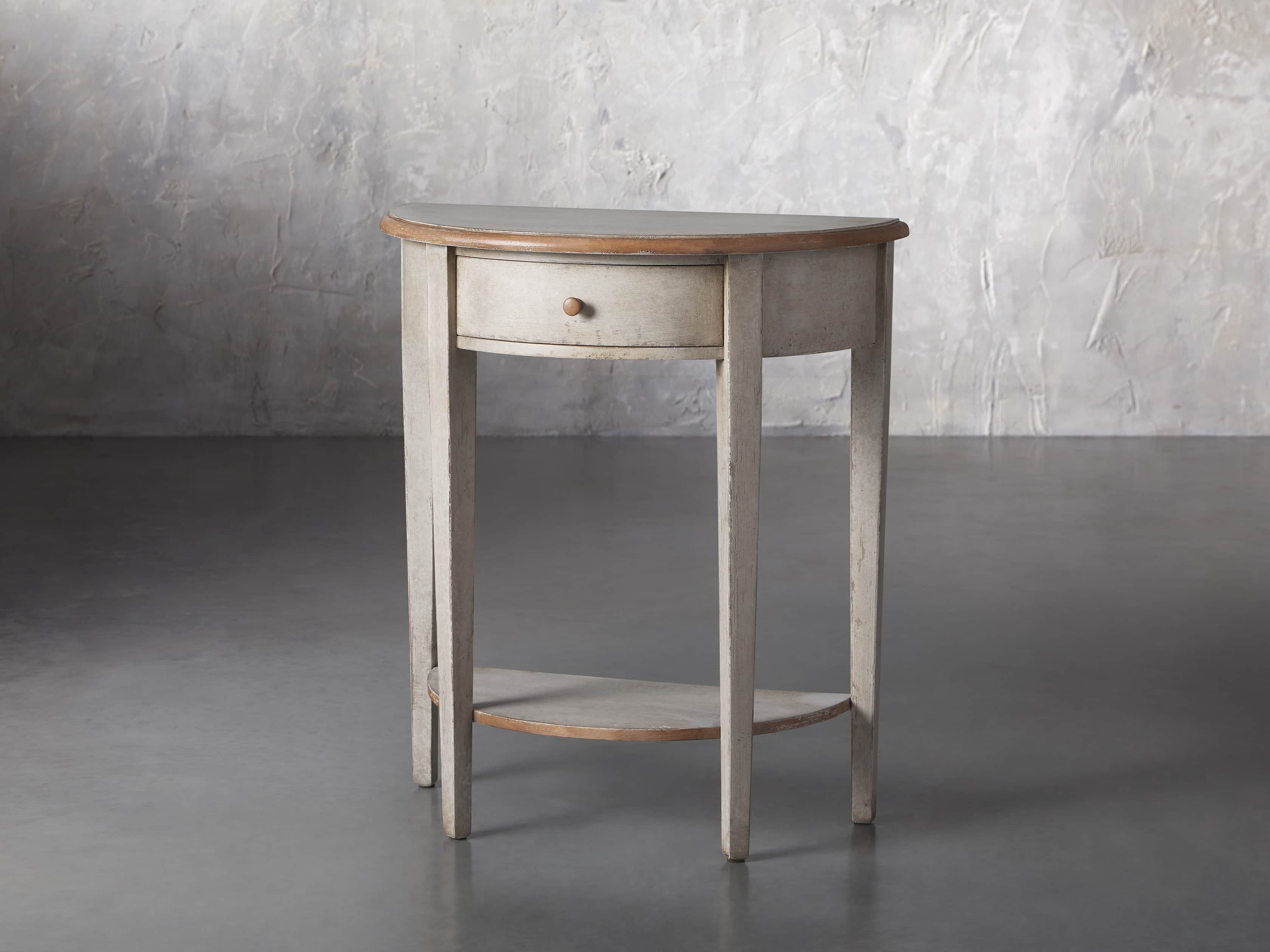 Amalfi 24.5" Demilune Side Table in Terracotta, slide 2 of 5
