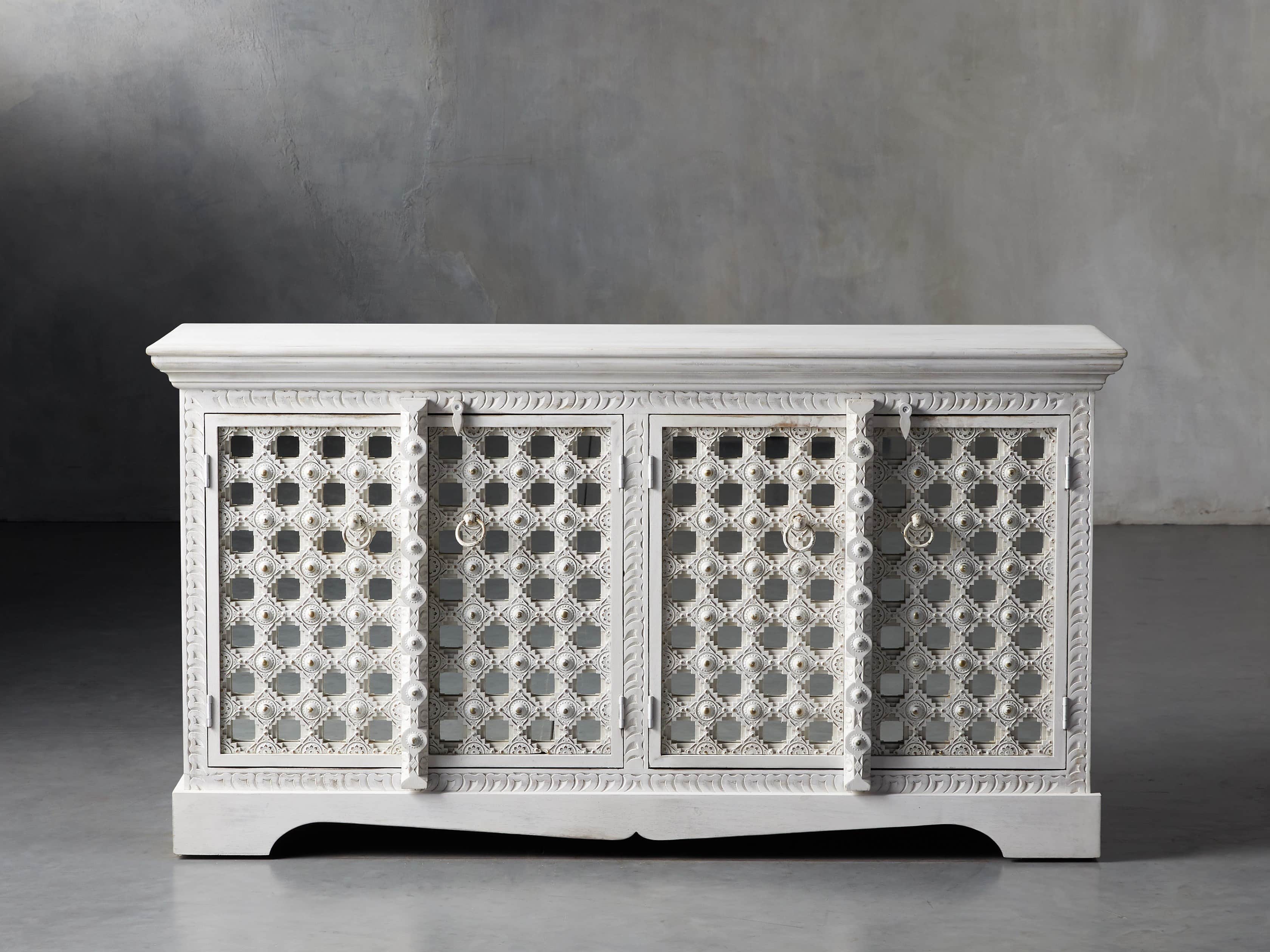 Anika 60" Console Table in White, slide 1 of 10