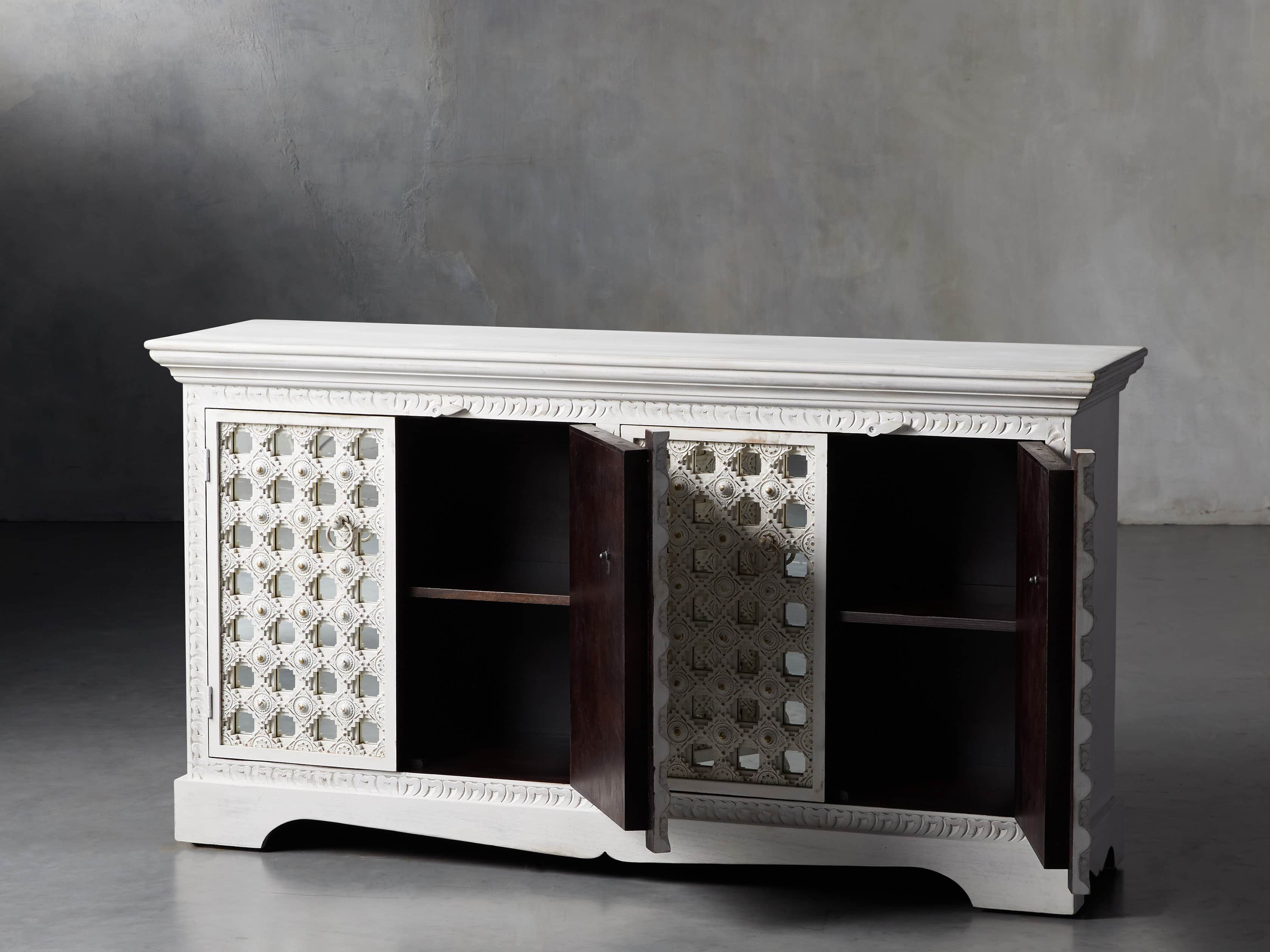 Anika 60" Console Table in White, slide 3 of 10