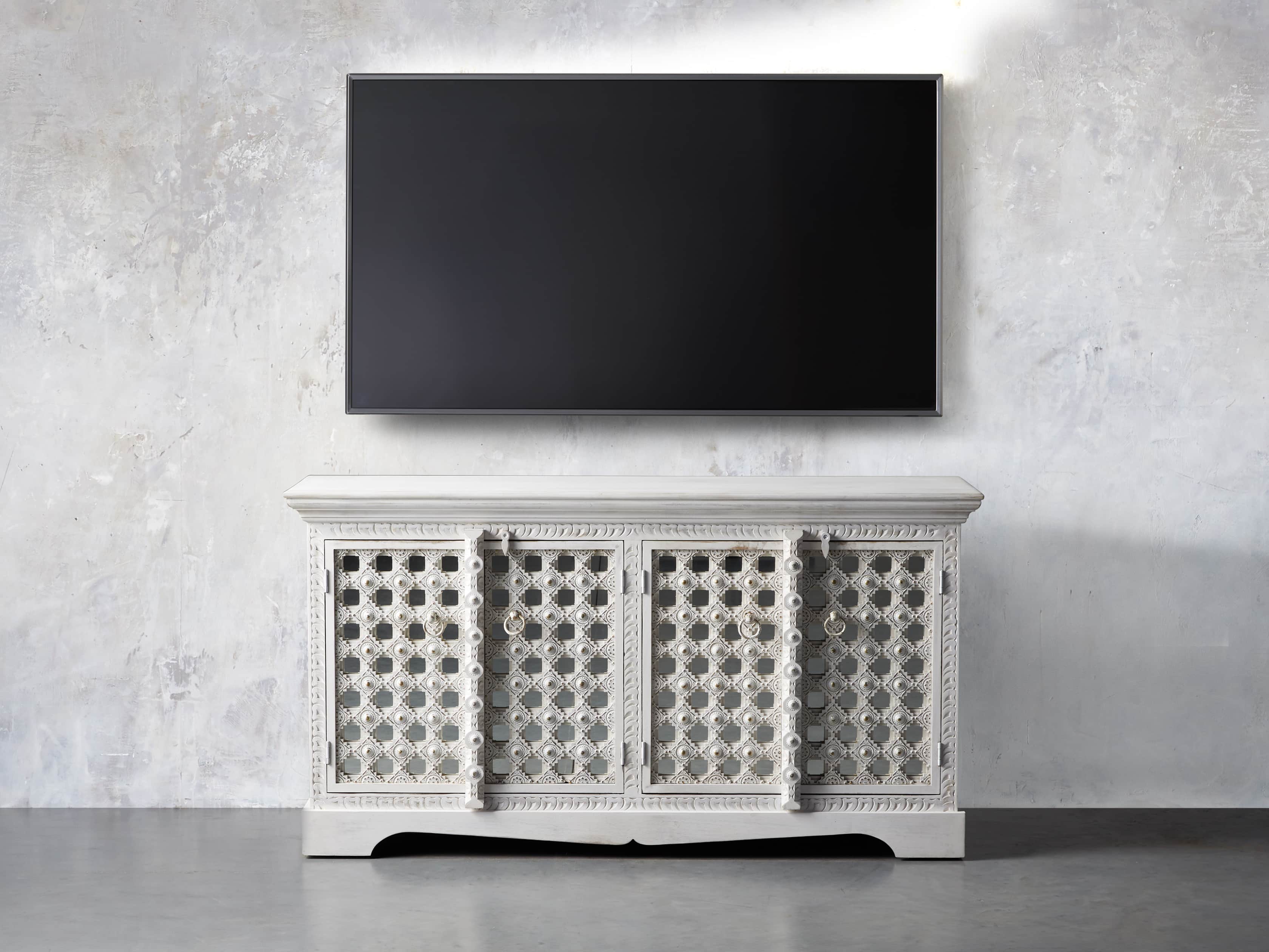 Anika 60" Console Table in White, slide 5 of 10