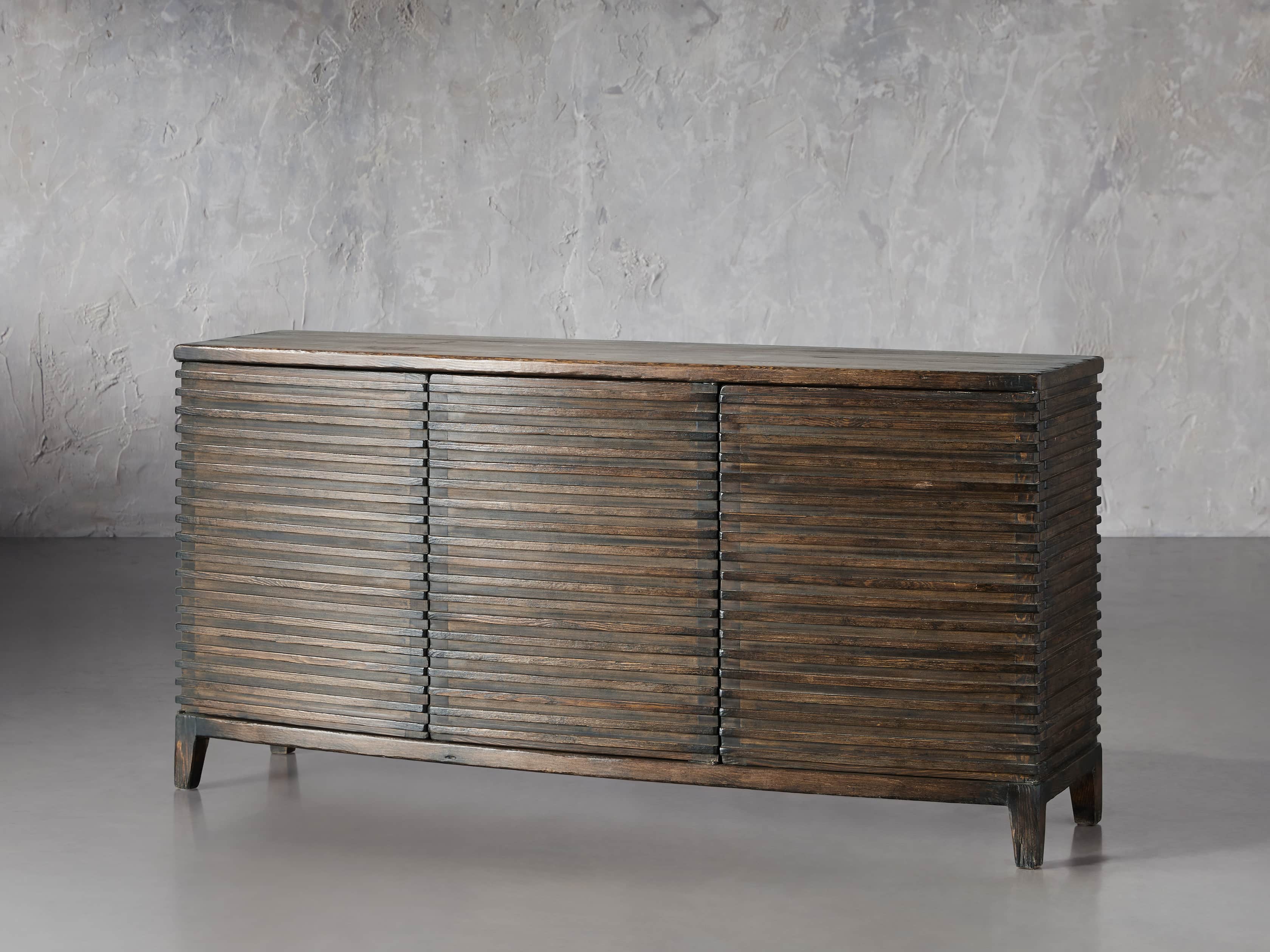 KAI SLATTED 3 DOOR CHEST, slide 2 of 8