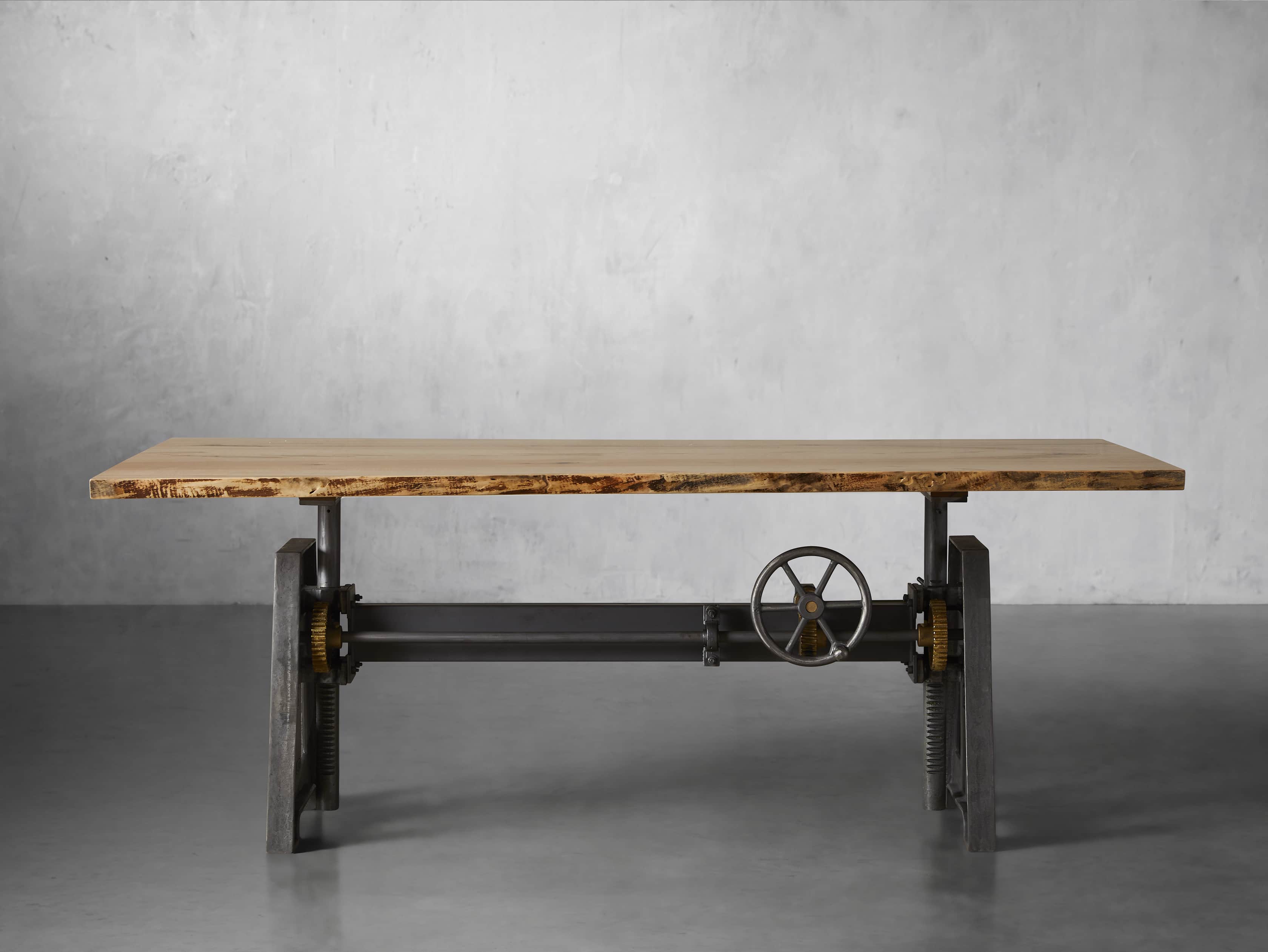 View the Live Edge Industrial Crank Desk with Ambrosia Maple Top 4
