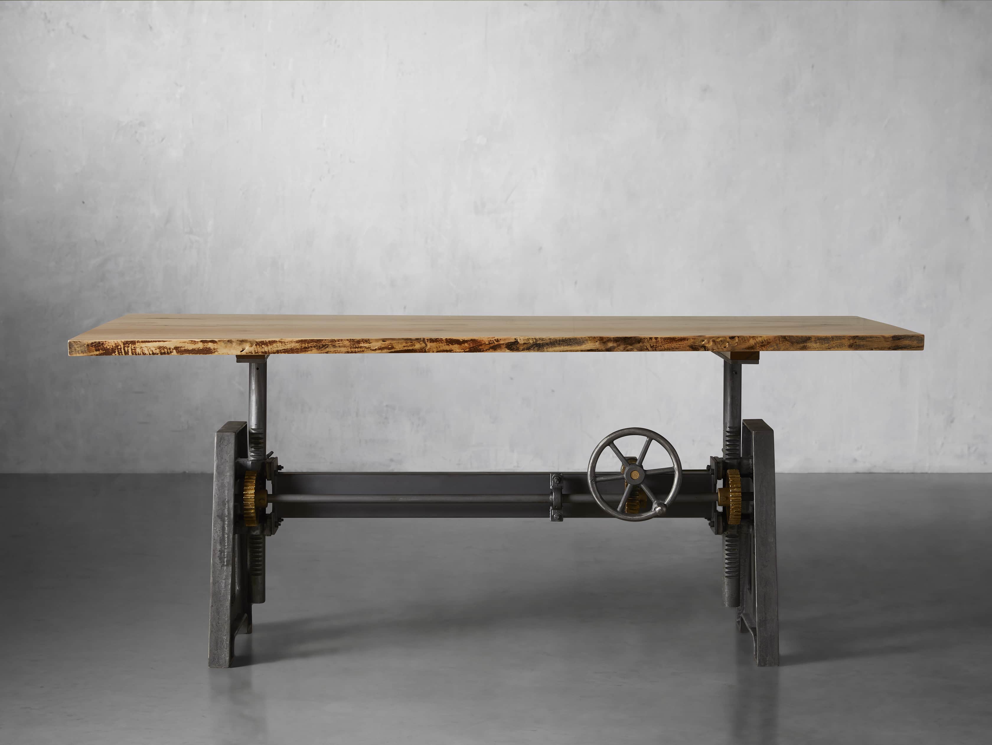 View the Live Edge Industrial Crank Desk with Ambrosia Maple Top 4