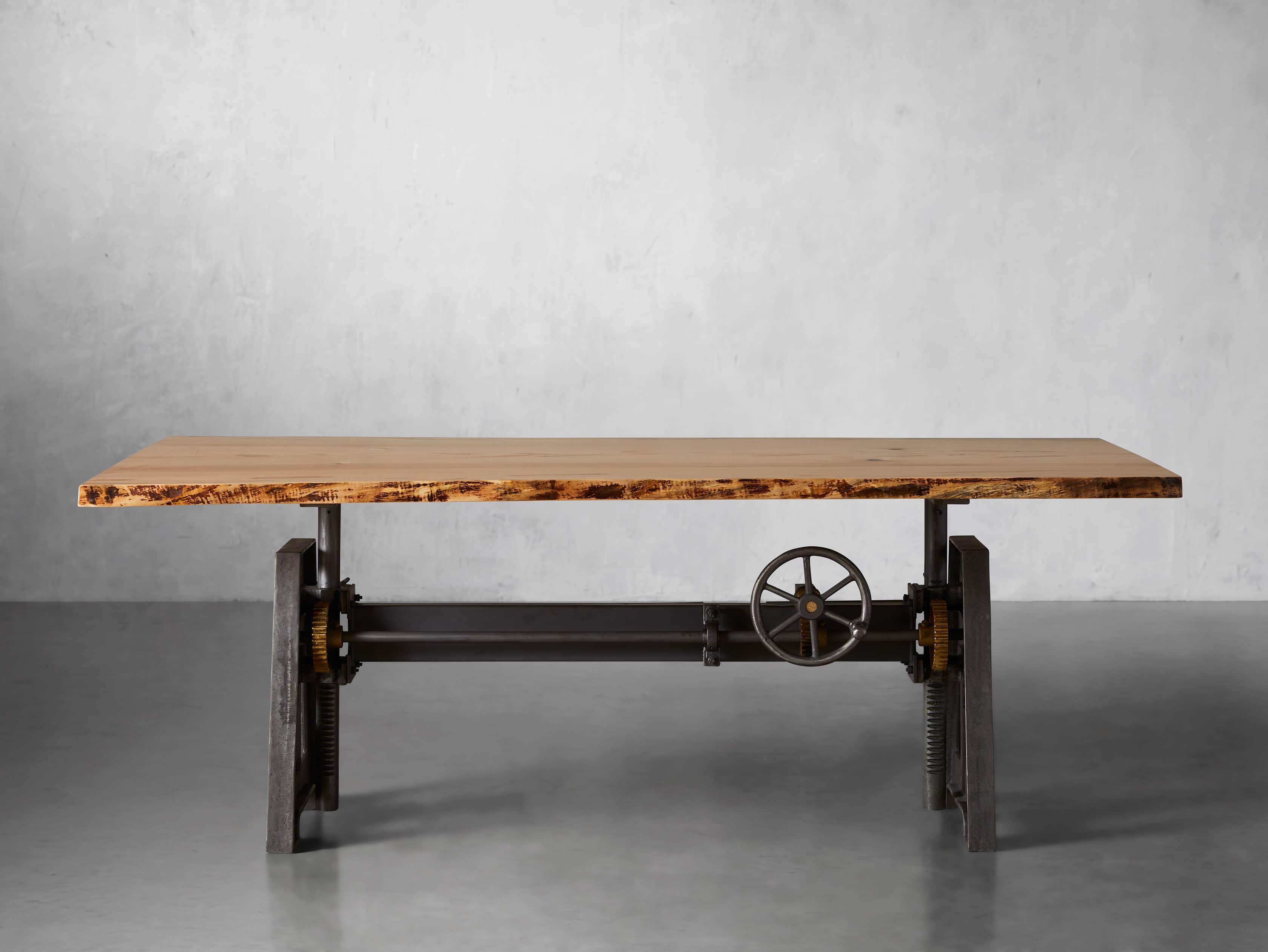 View the Live Edge Industrial Crank Desk with Ambrosia Maple Top 5