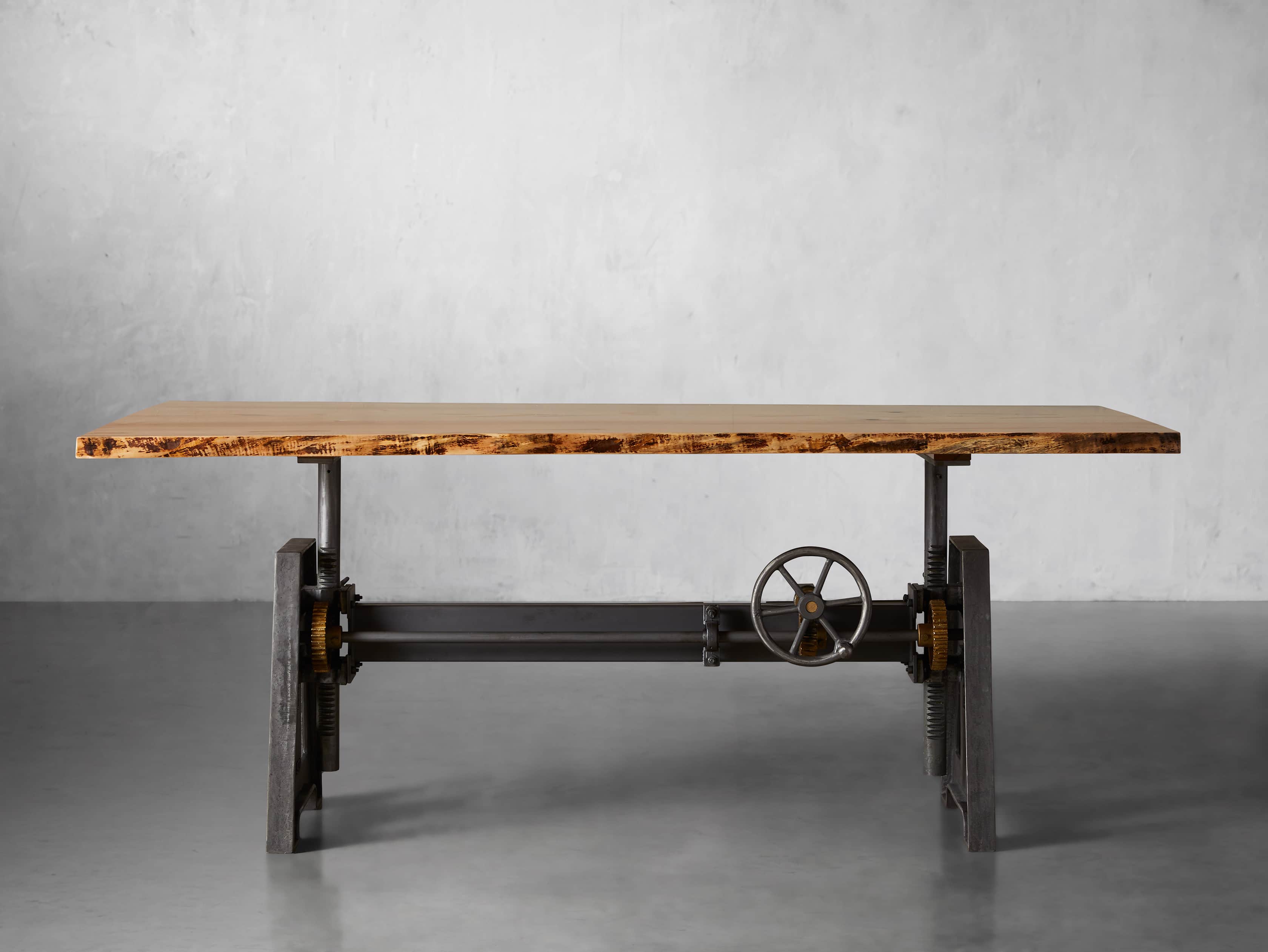 View the Live Edge Industrial Crank Desk with Ambrosia Maple Top 5