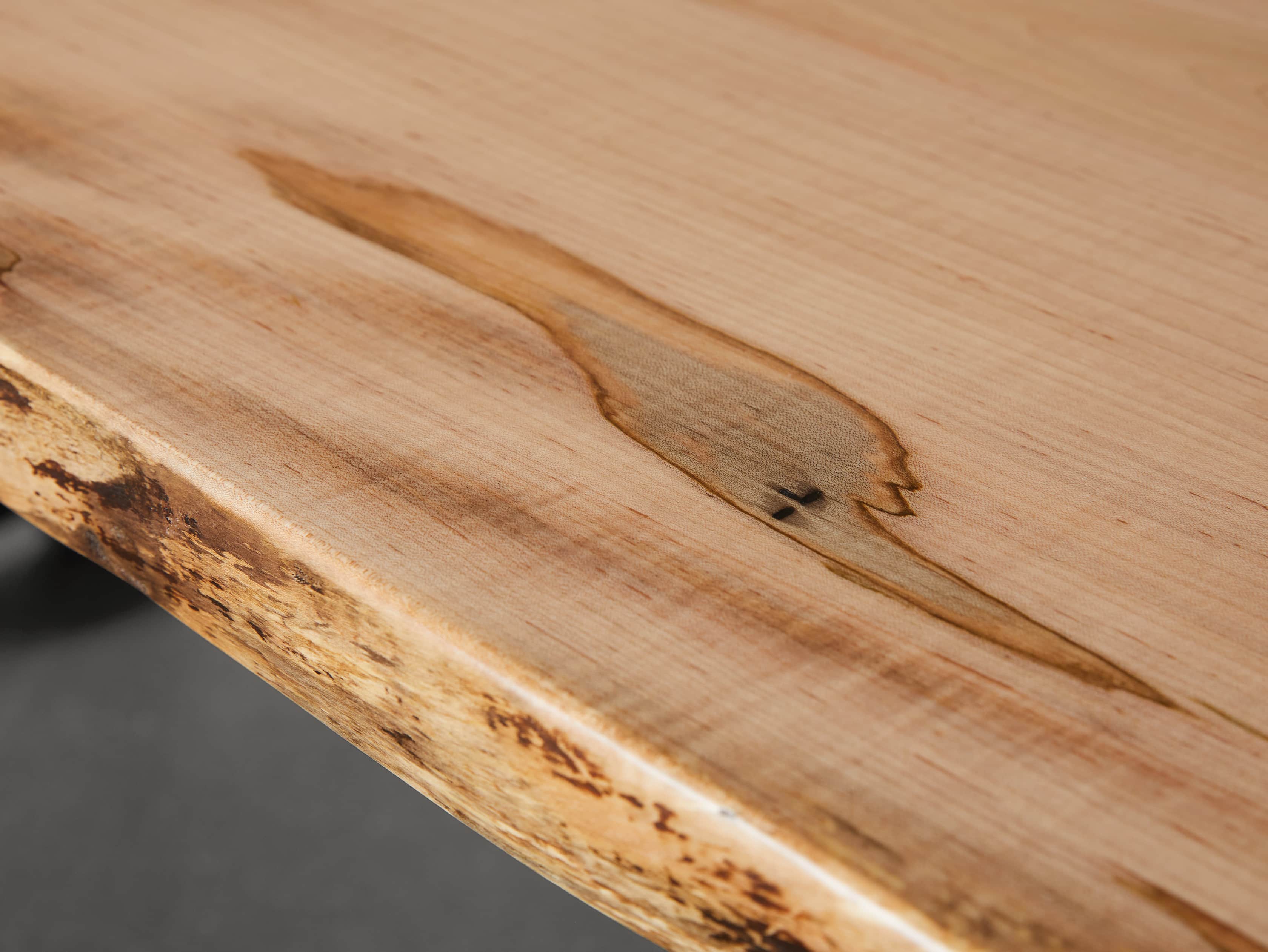 Industrial Crank Desk with Ambrosia Maple Live Edge Wood Top and Large Black and Copper Base, slide 10 of 10