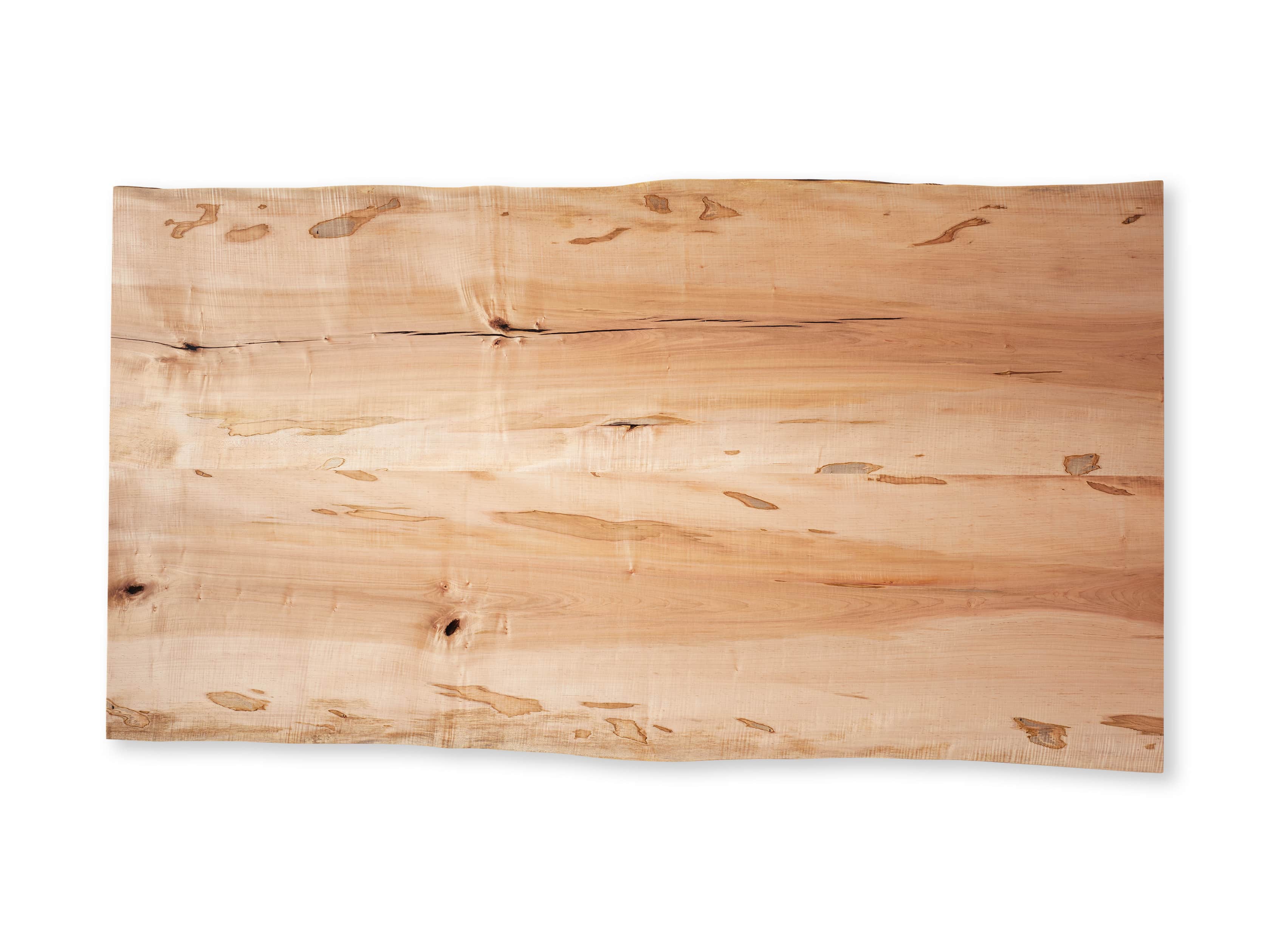 Industrial Crank Desk with Ambrosia Maple Live Edge Wood Top and Large Black and Copper Base, slide 5 of 10