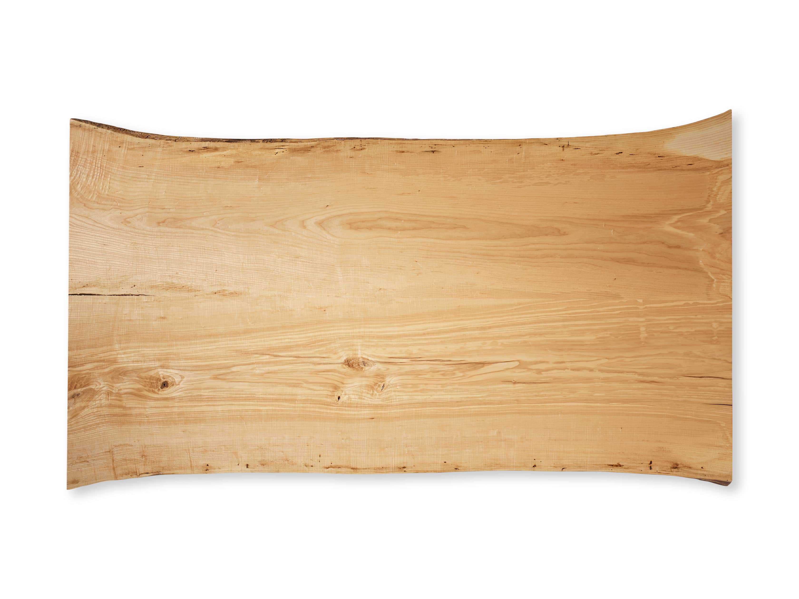Industrial Crank Desk with Curly Ash Live Edge Wood Top and Small Iron Base, slide 5 of 12
