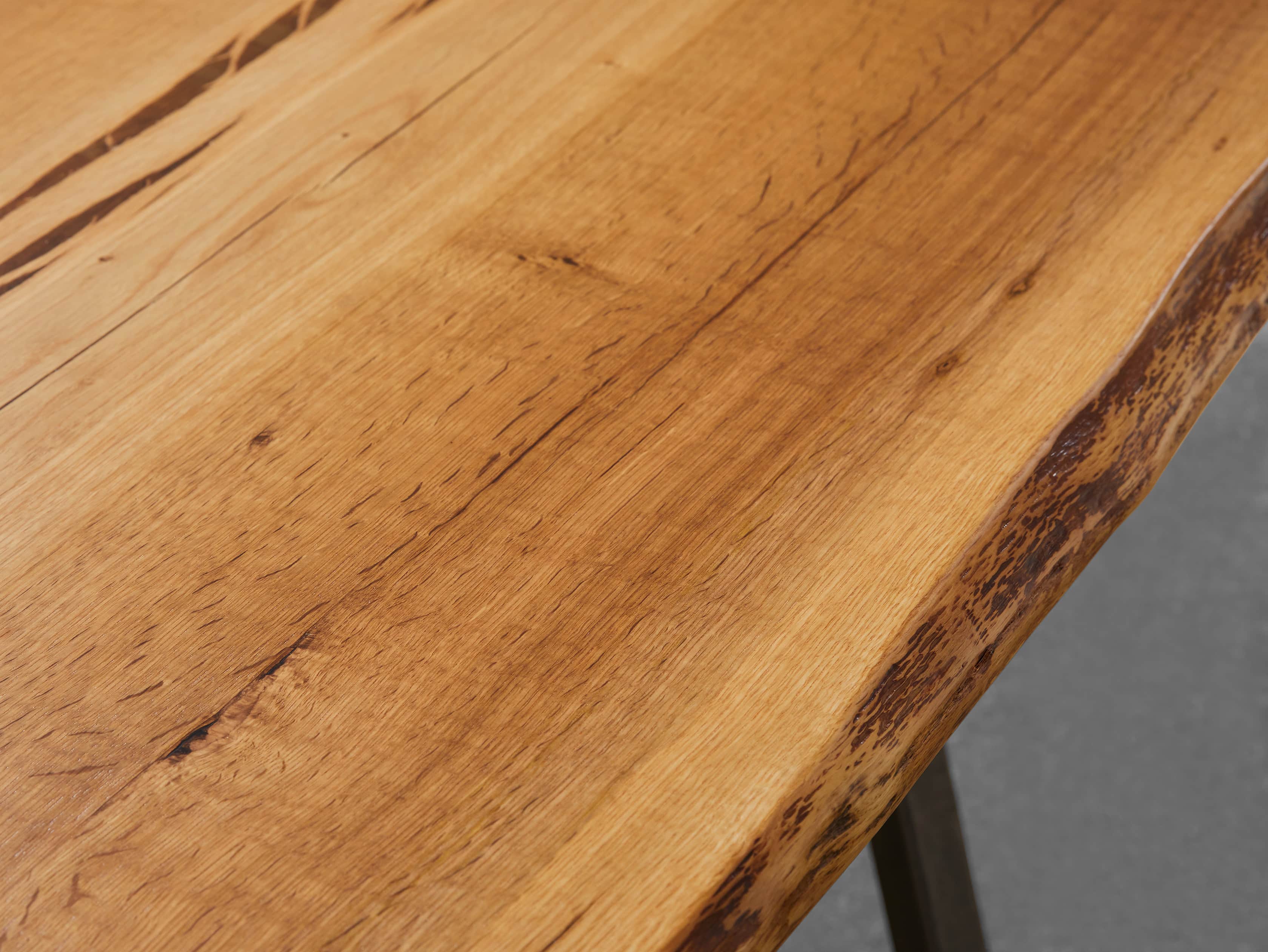 Industrial Crank Desk with Walnut Live Edge Wood Top and Small Iron Base, slide 11 of 11