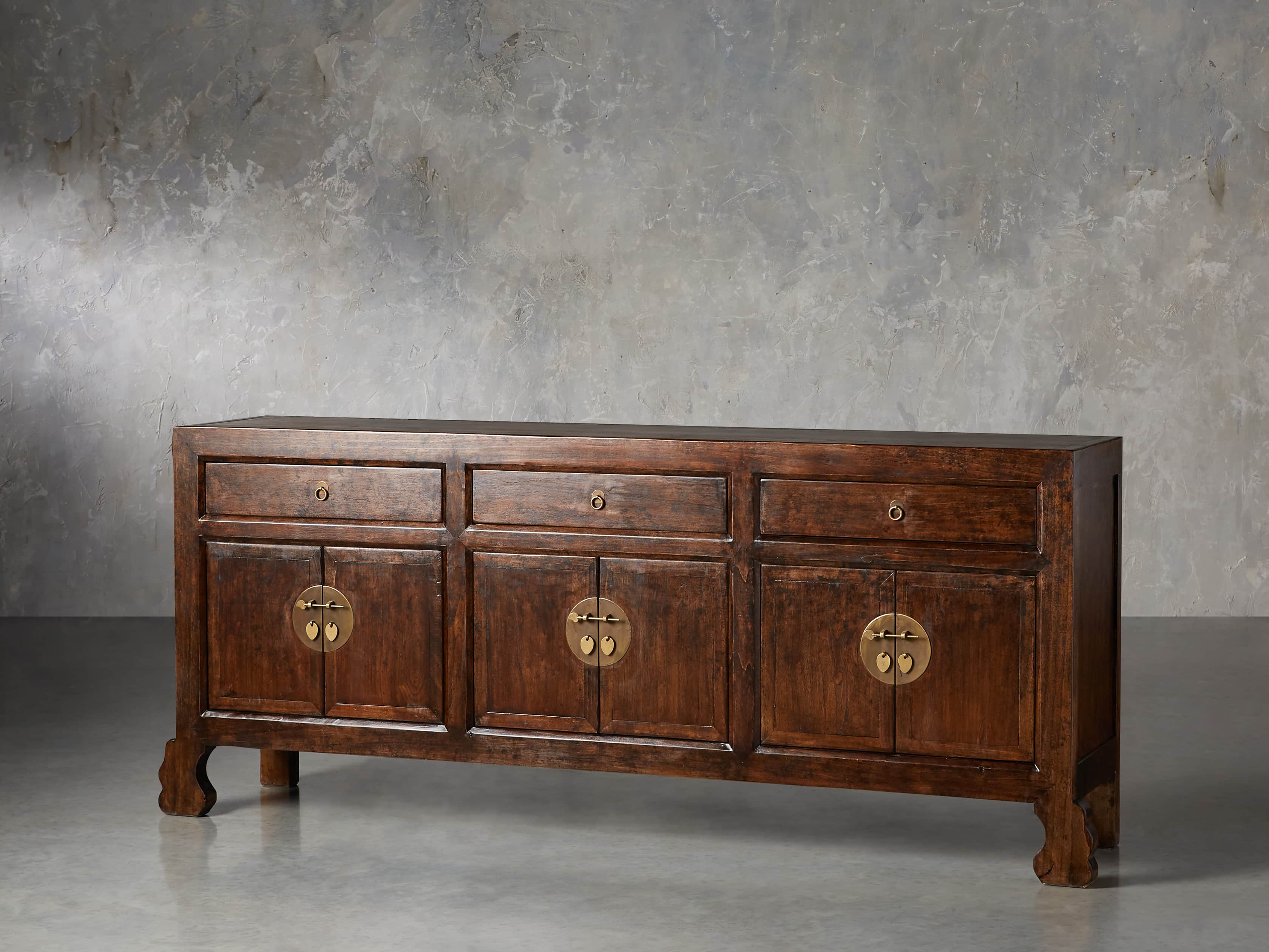 Ming 83" Cabriole Leg Cabinet