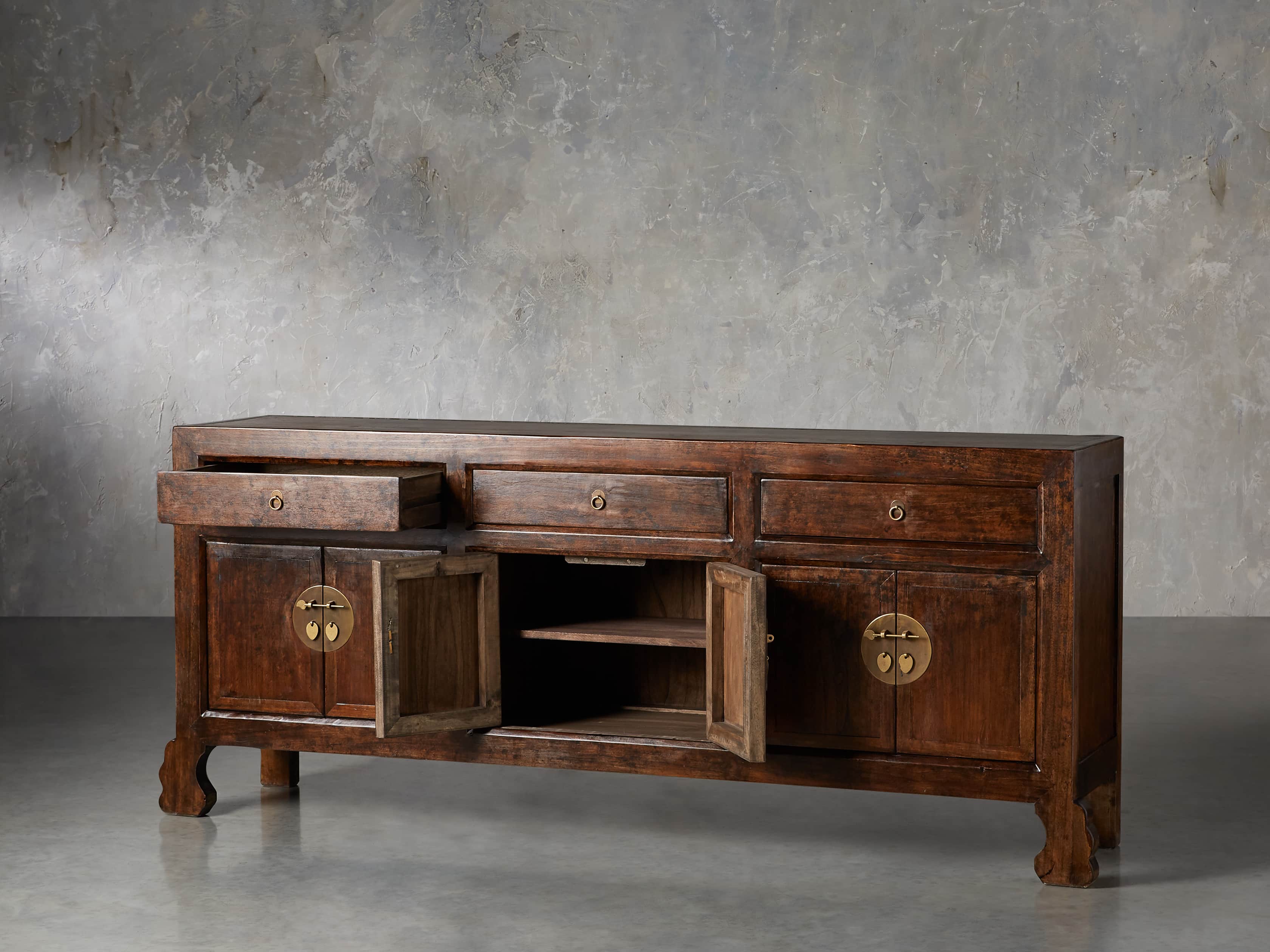 Ming 83" Cabriole Leg Cabinet