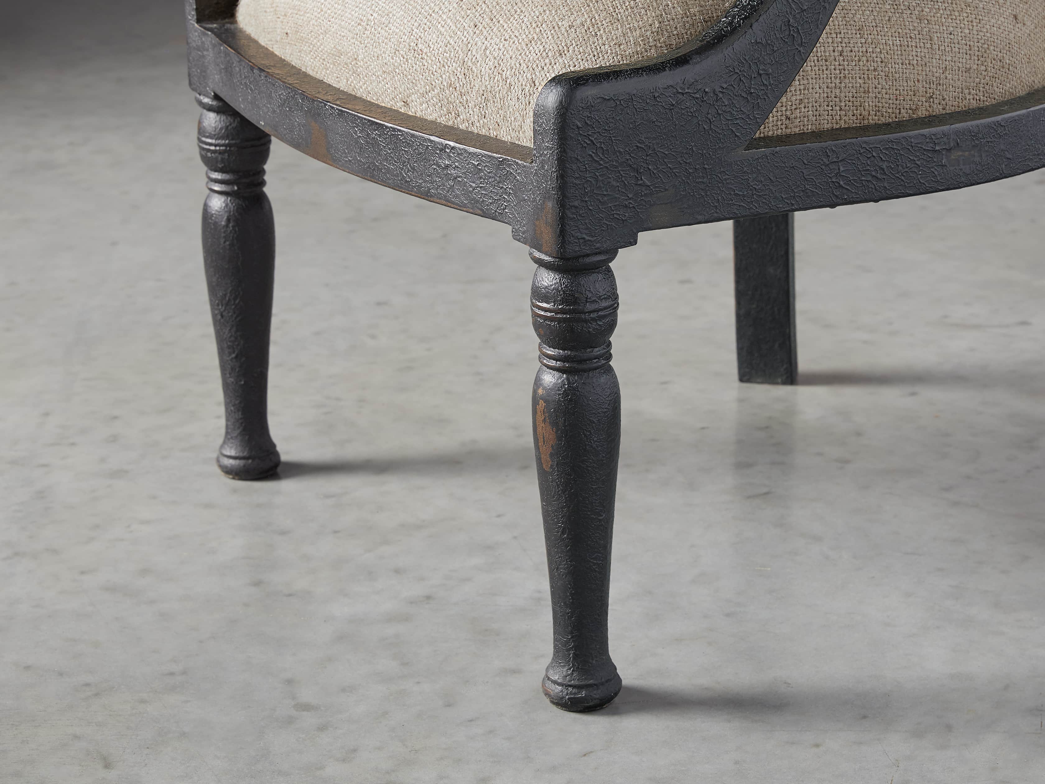 Merle 26" Accent Chair in Baroque Black, slide 6 of 9