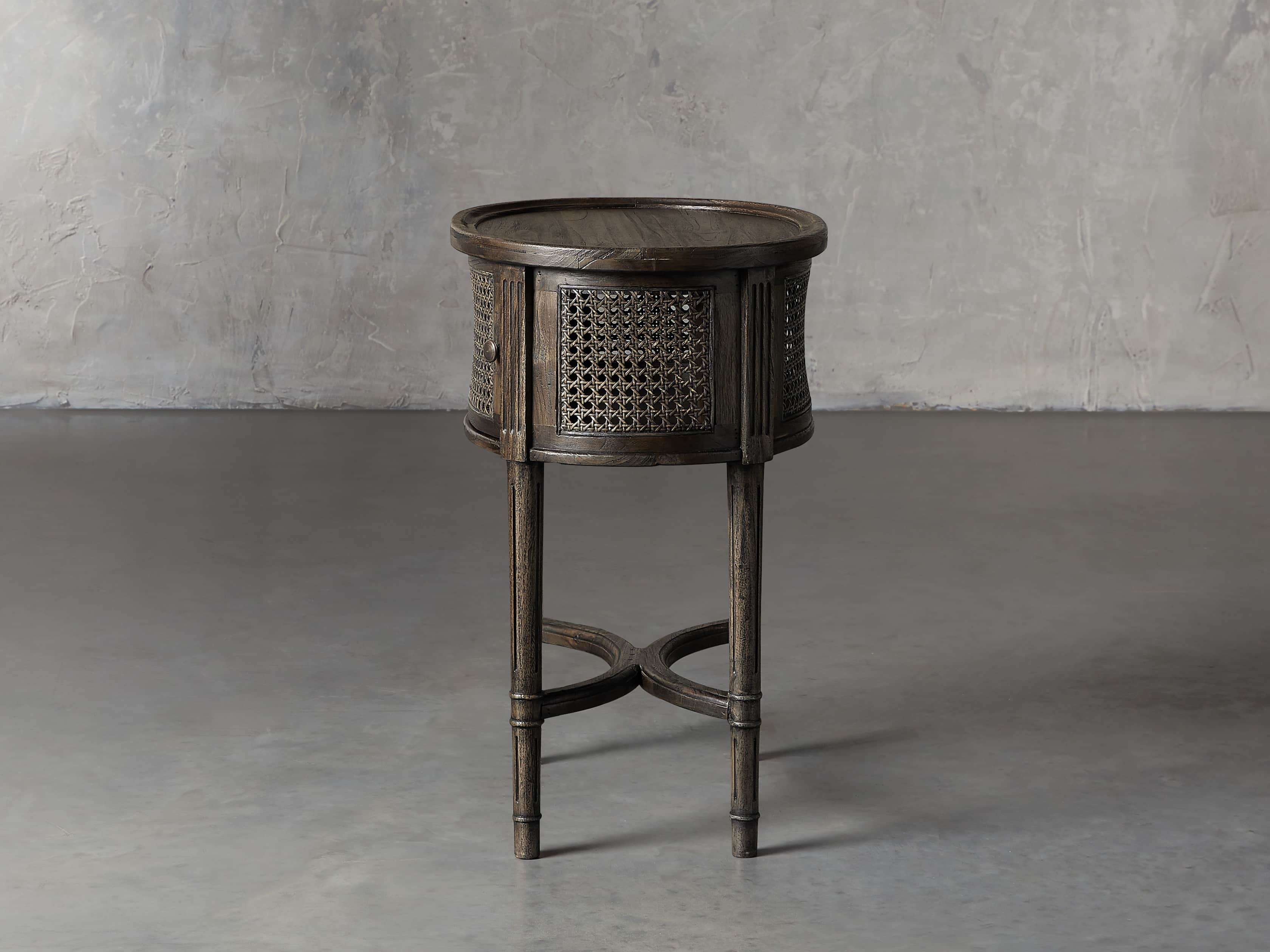 Merle Caned End Table in Brown, slide 4 of 11
