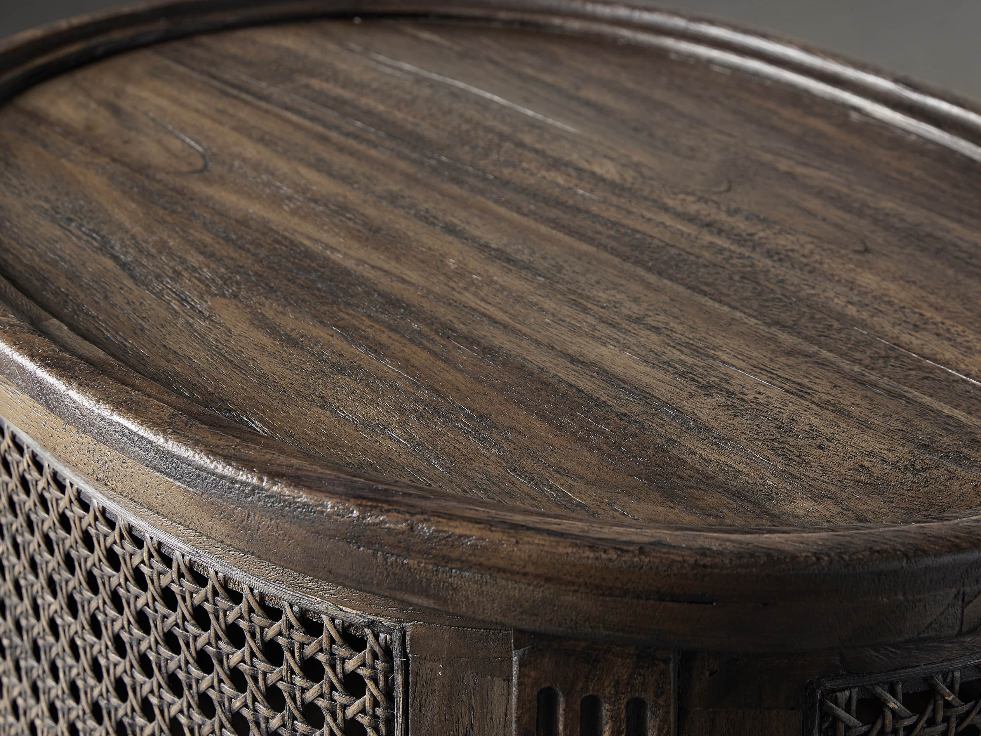 Merle Caned End Table in Brown, slide 6 of 11