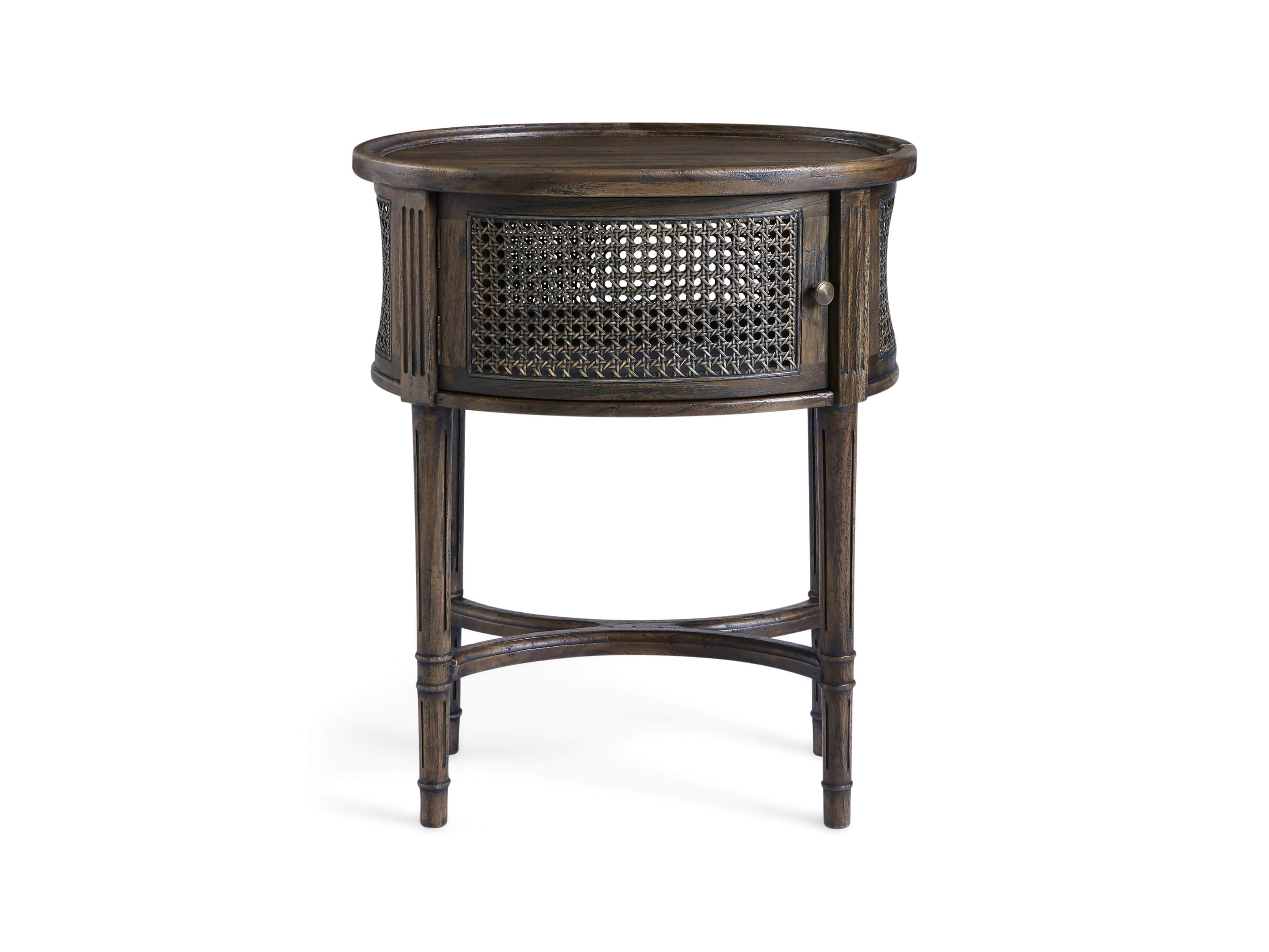 Merle Caned End Table in Brown, slide 10 of 11