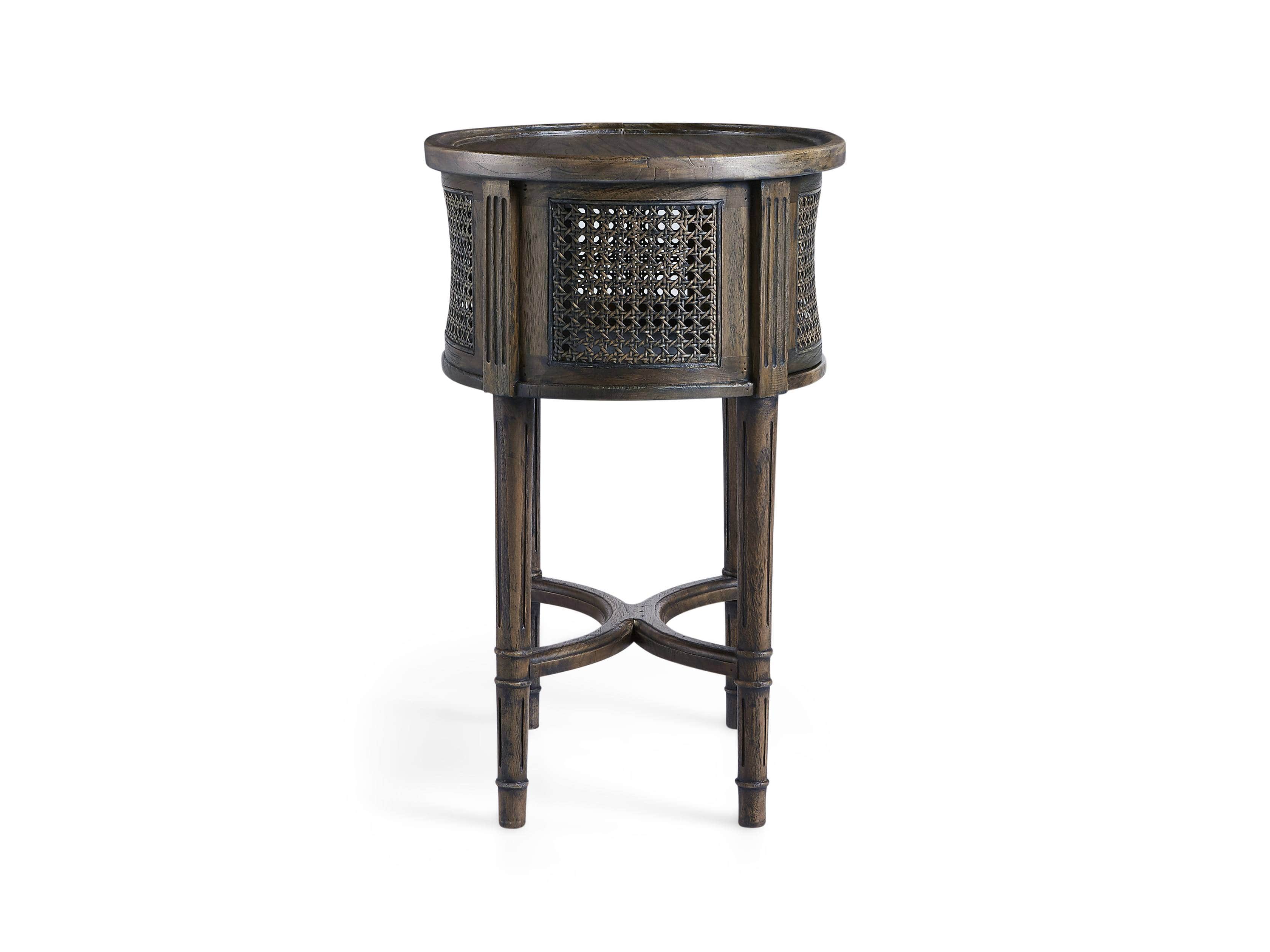 Merle Caned End Table in Brown, slide 11 of 11