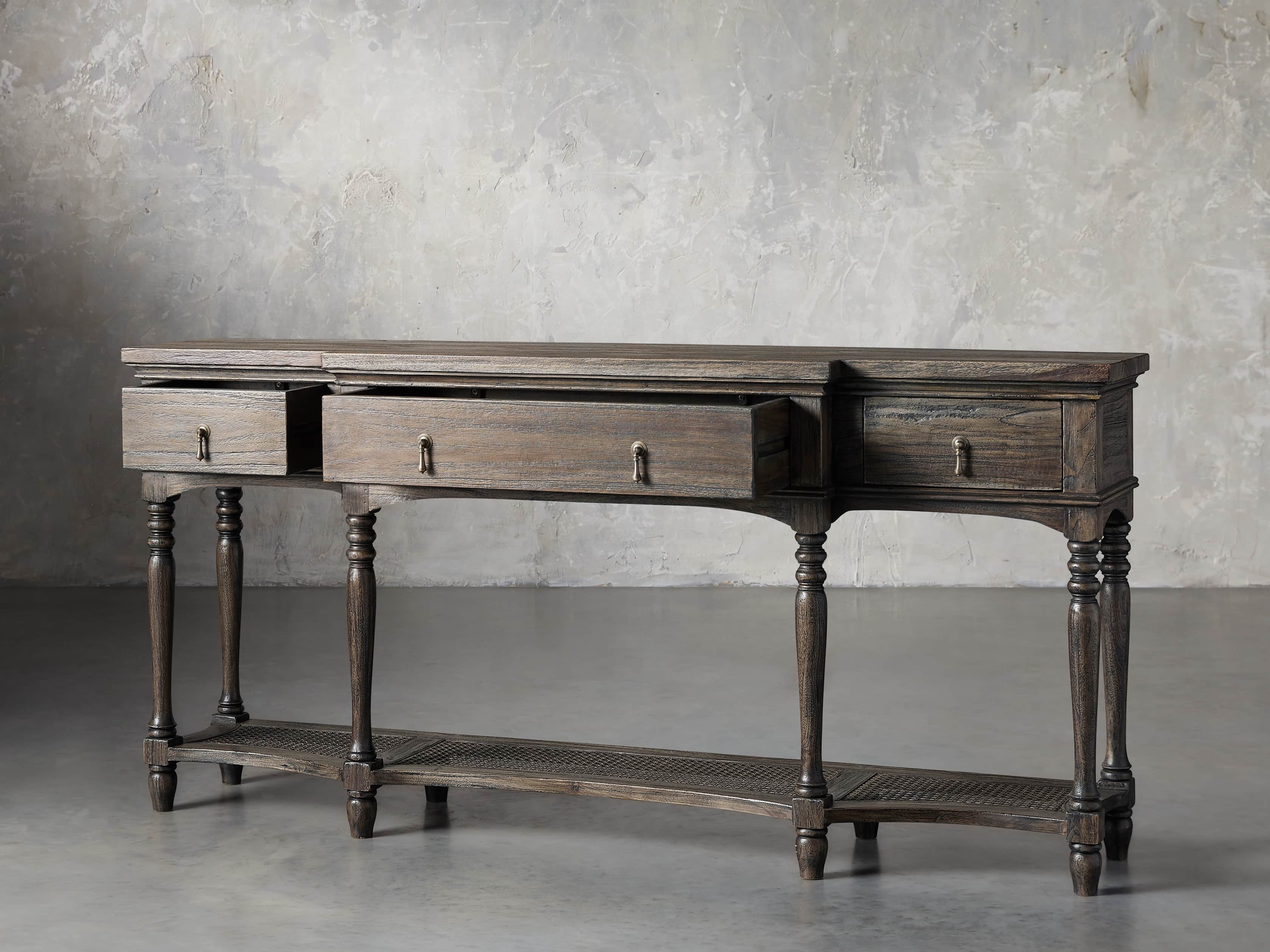 Merle Console Table in Brown, slide 3 of 11