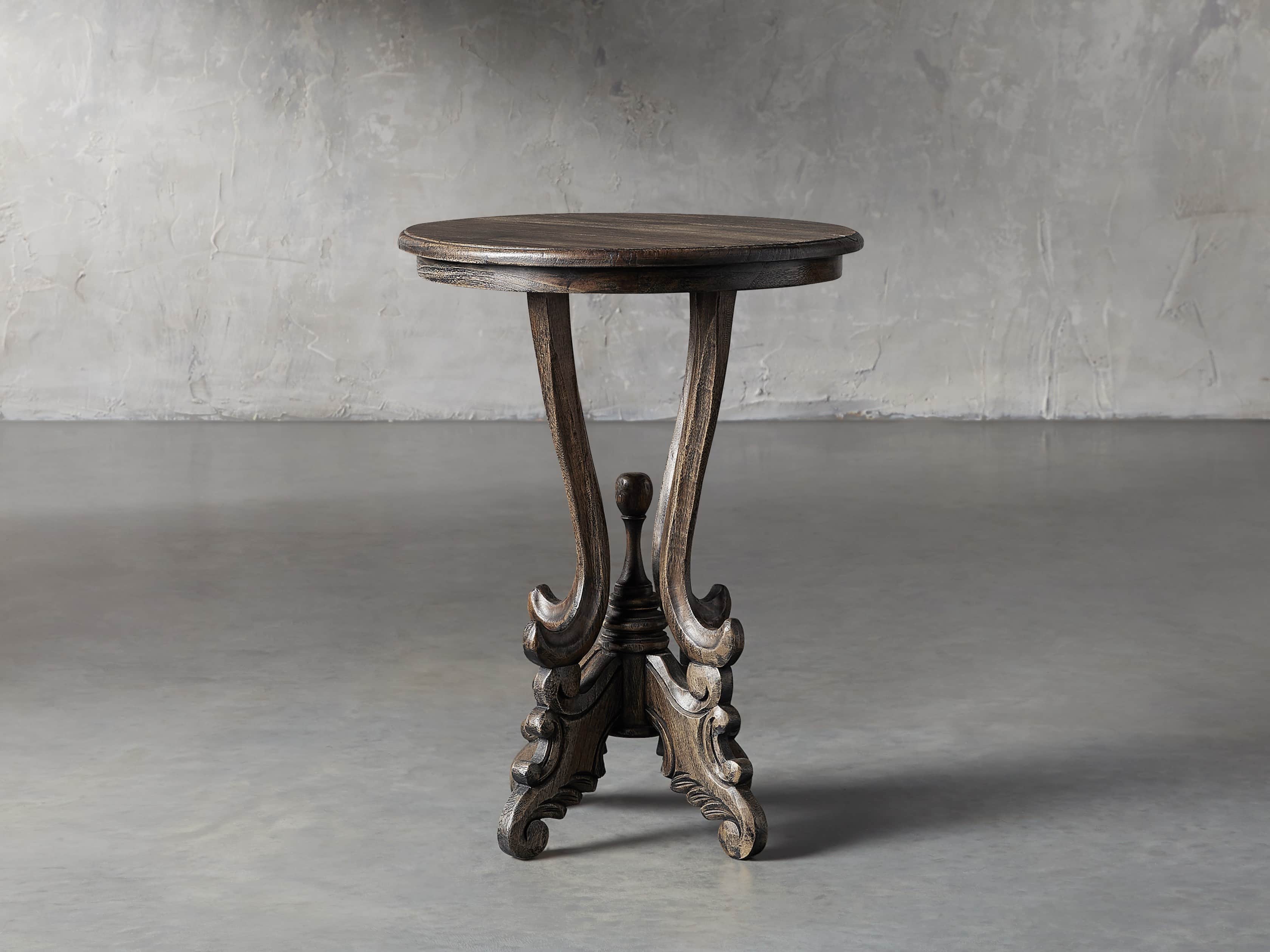 Merle Round End Table in Brown