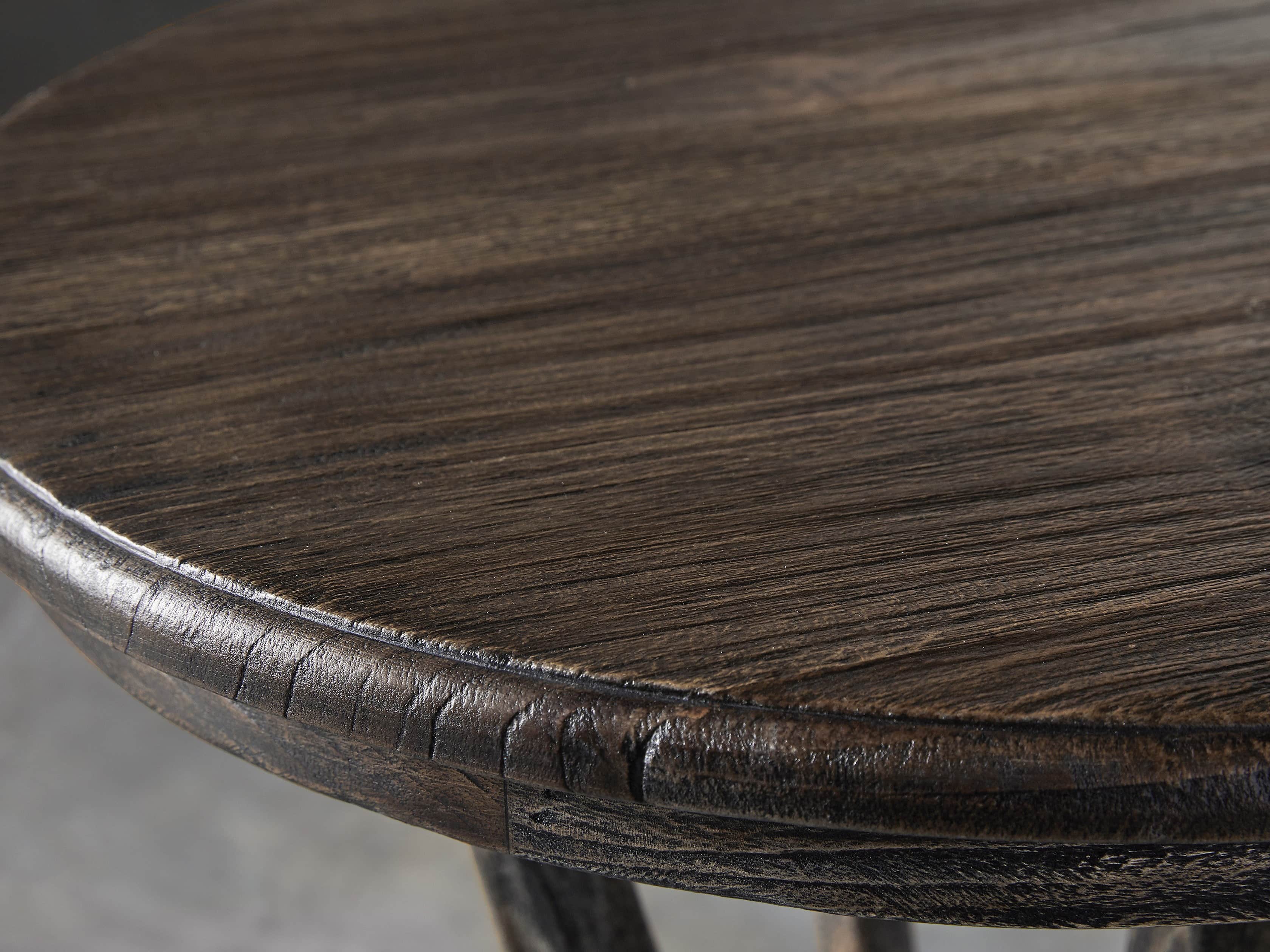 Merle Round End Table in Brown