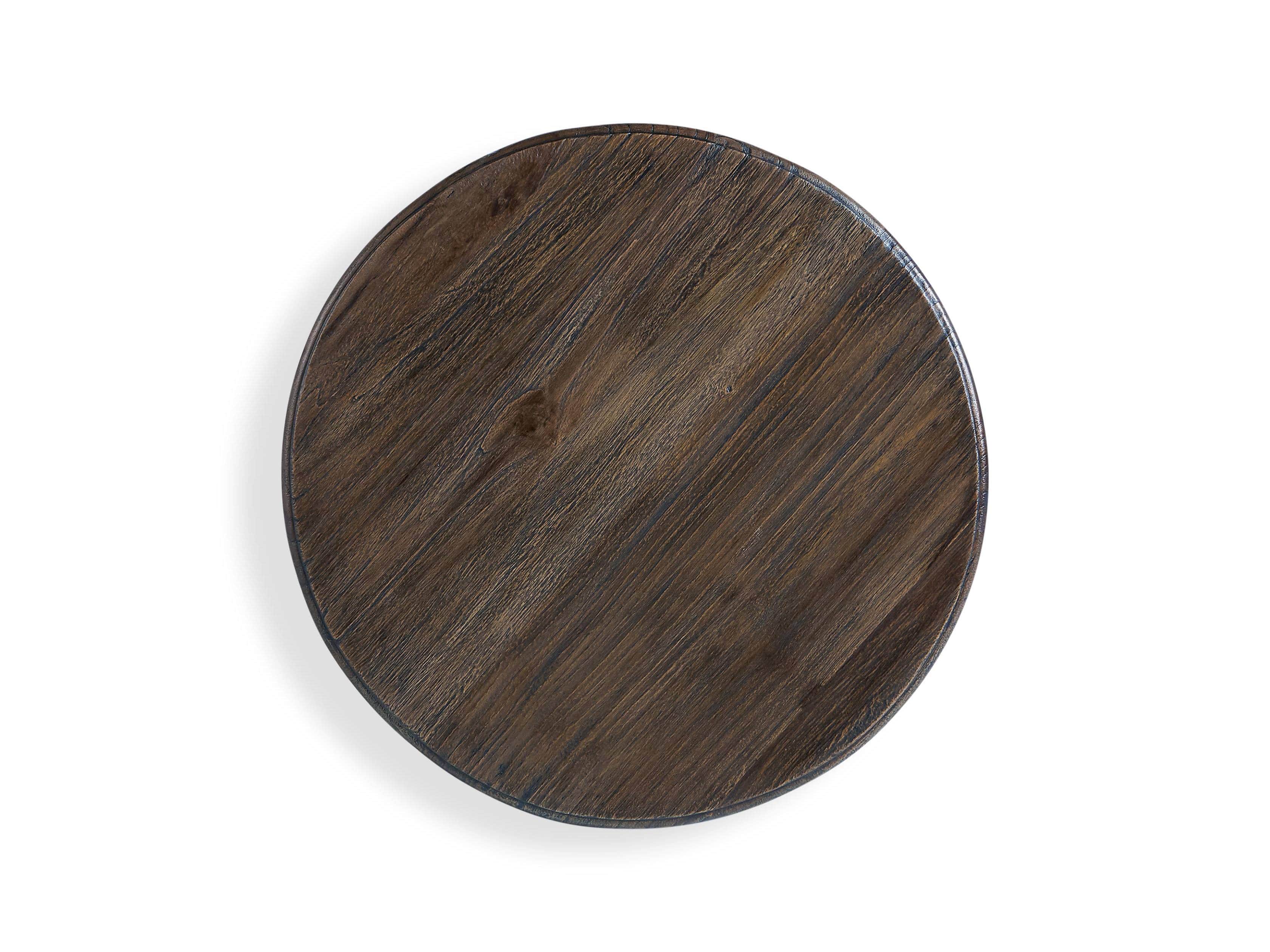 Merle Round End Table in Brown